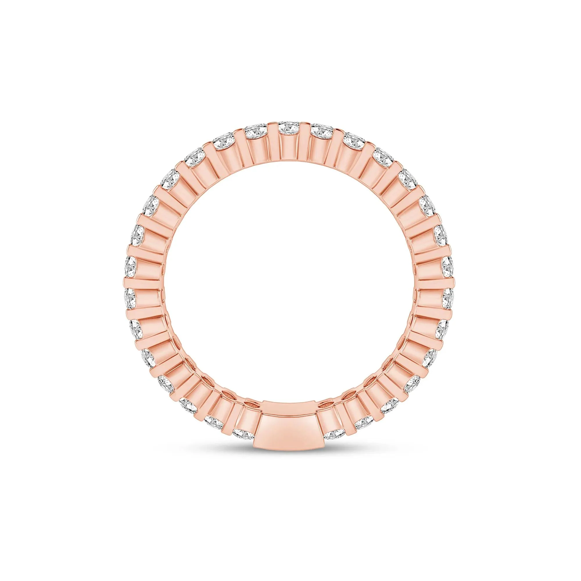 1 CT. Tw. Round-Cut Sizeable Diamond Eternity Band Ring 14K Rose Gold Size 7 2mm - Image 2