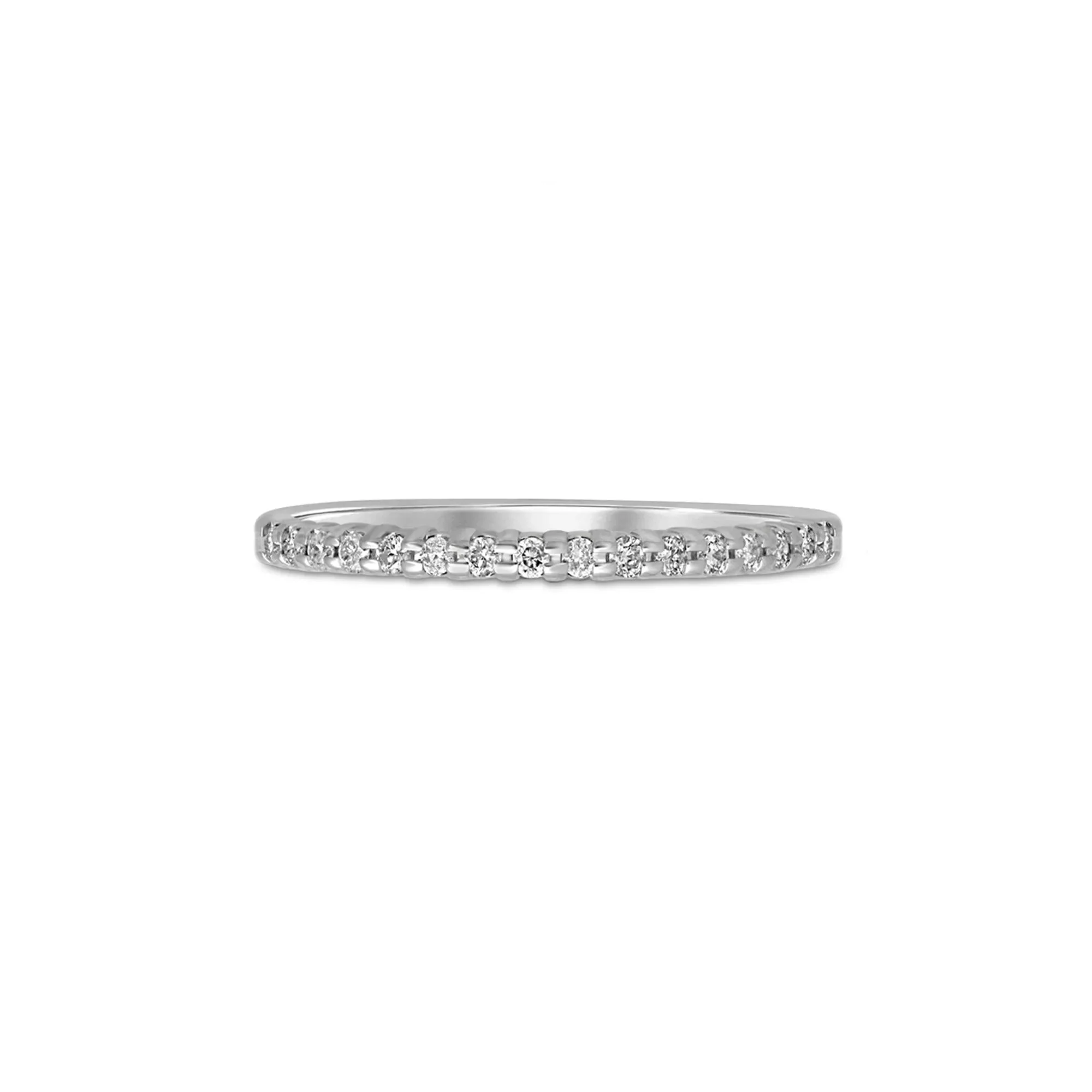1/7 CT. Tw. Diamond Prong-Set Anniversary Band Ring 10K White Gold Size 6.5