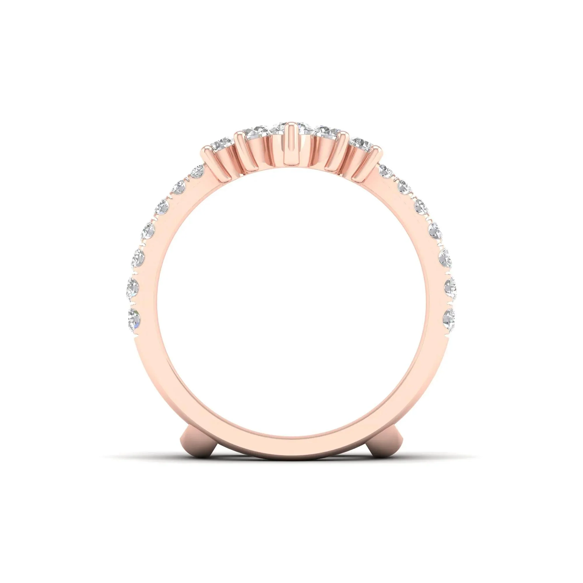 1 CT. Tw. Lab Grown Diamond Ring Enhancer 14K Rose Gold Size 7.5 - Image 2