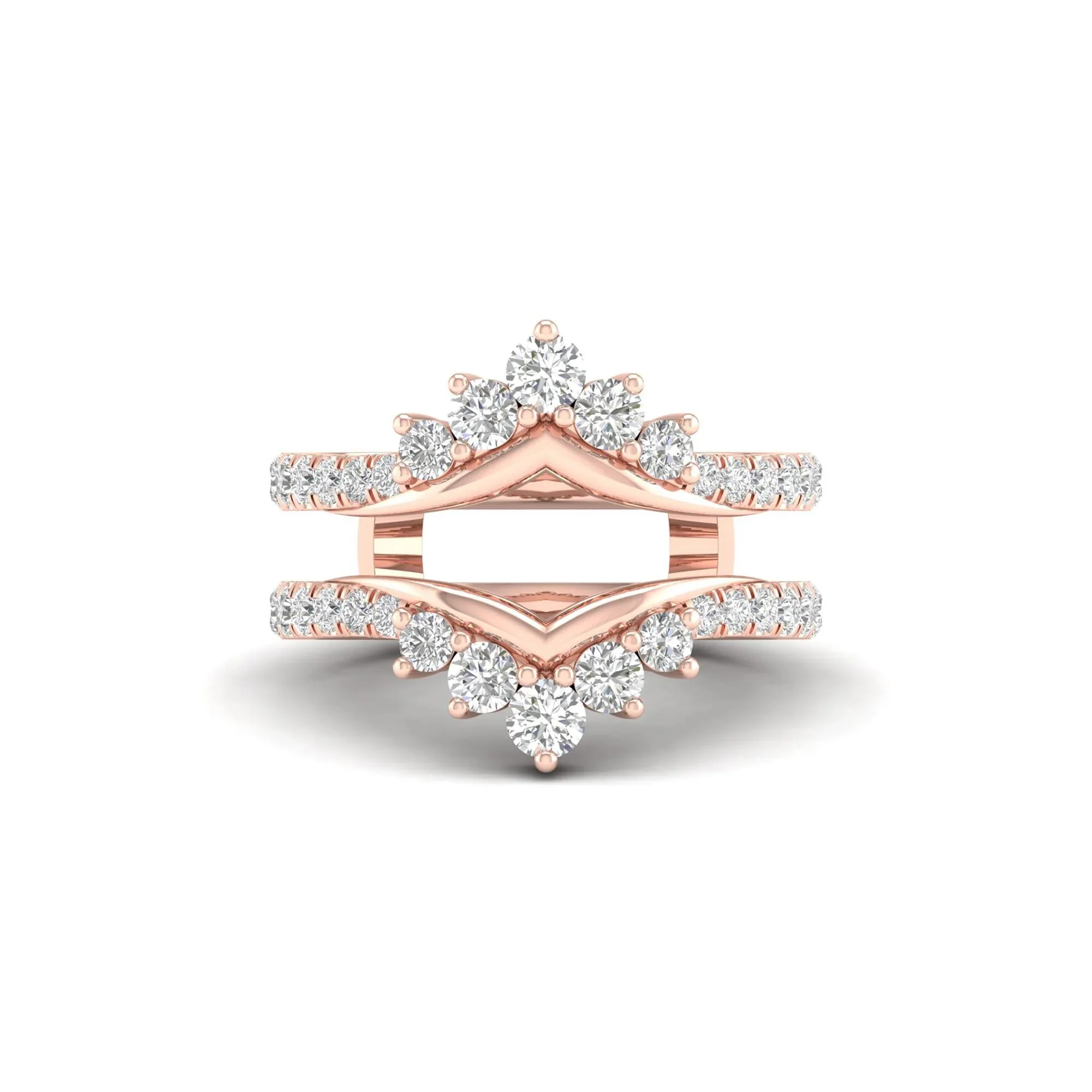 1 CT. Tw. Lab Grown Diamond Ring Enhancer 14K Rose Gold Size 9