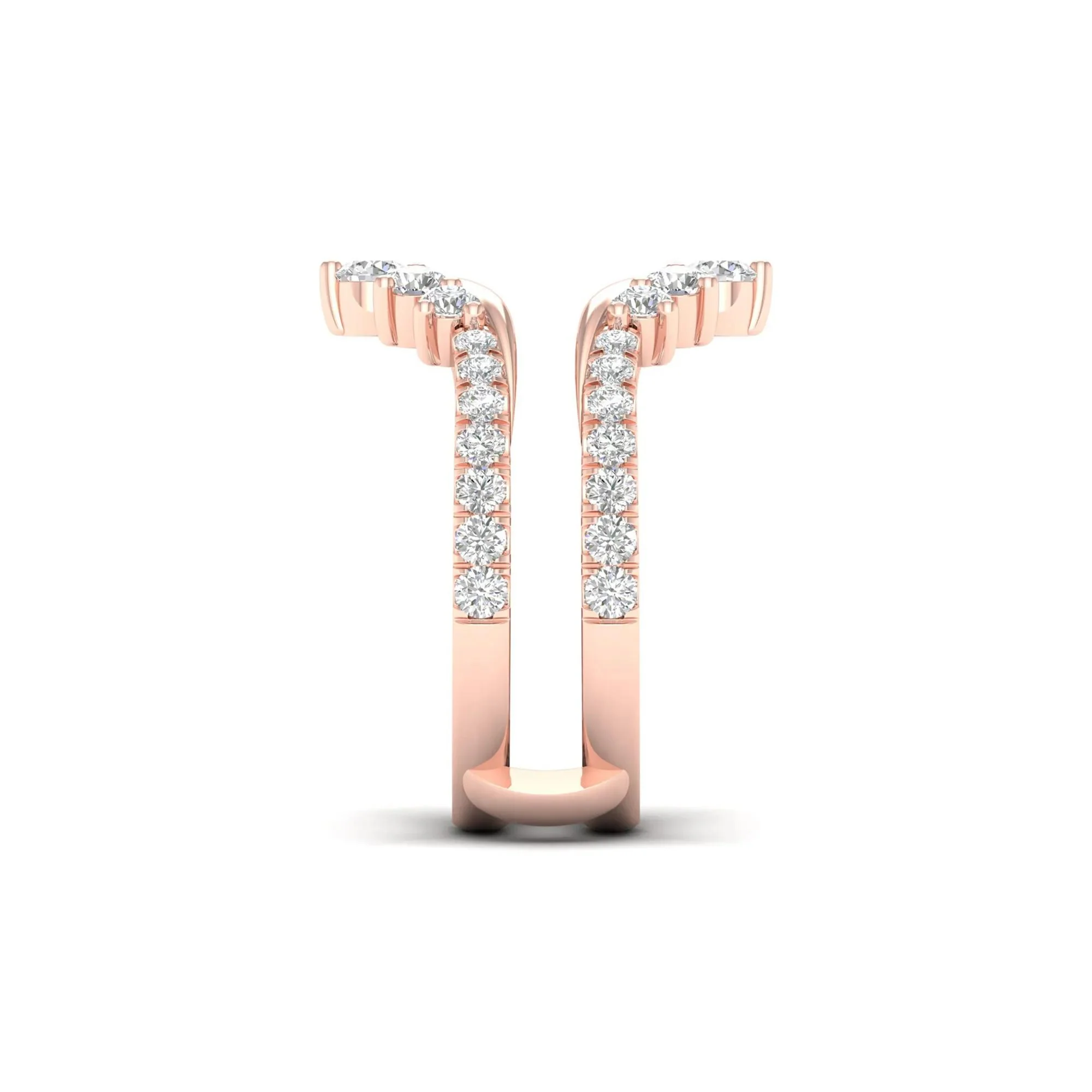 1 CT. Tw. Lab Grown Diamond Ring Enhancer 14K Rose Gold Size 9 - Image 3