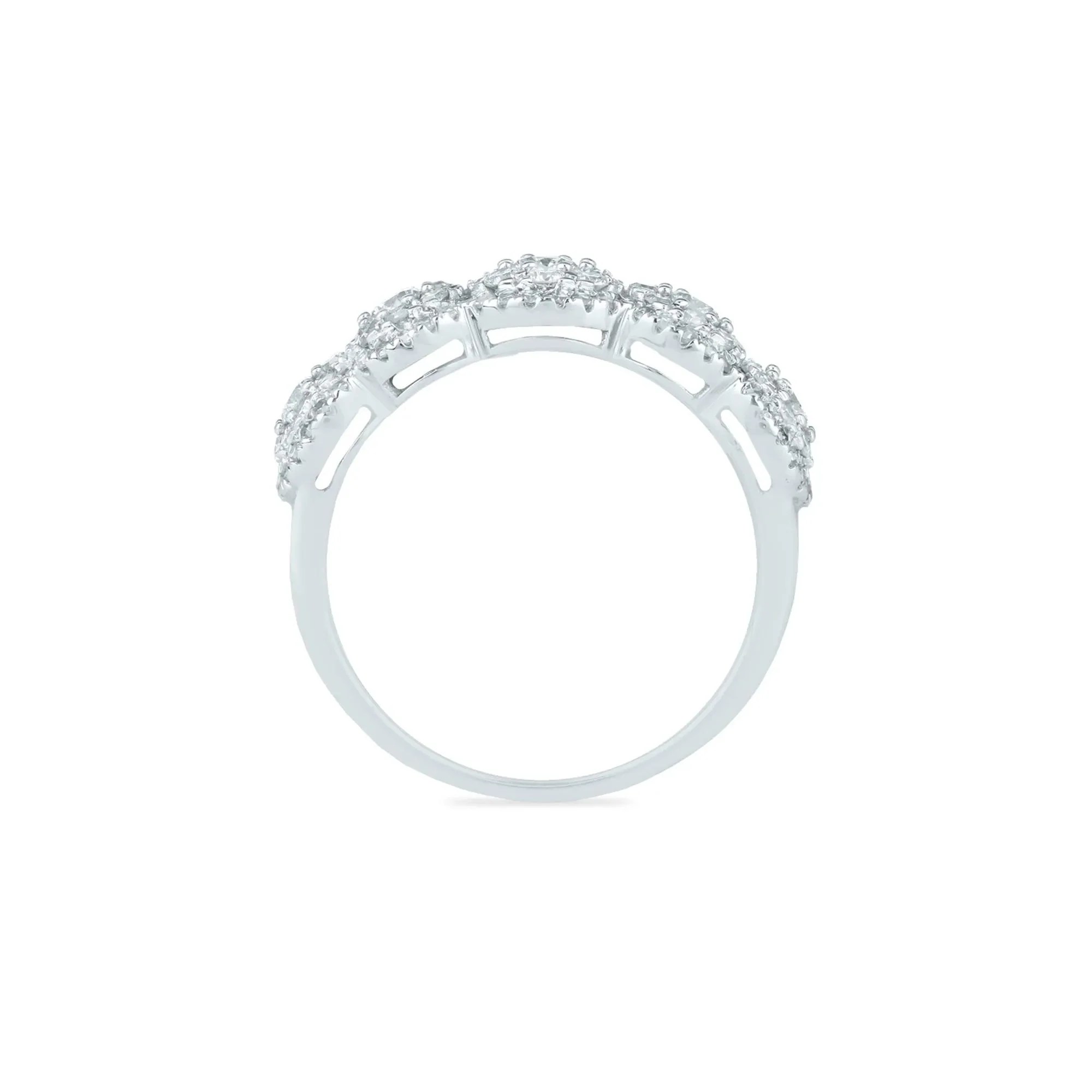 1 CT. Tw. Diamond Anniversary Band Ring 10K White Gold Size 8 2mm - Image 2