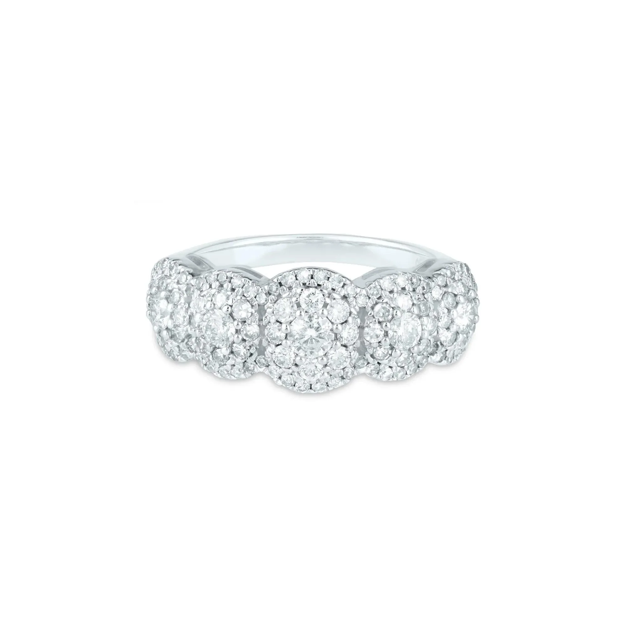 1 CT. Tw. Diamond Anniversary Band Ring 10K White Gold Size 9 2mm