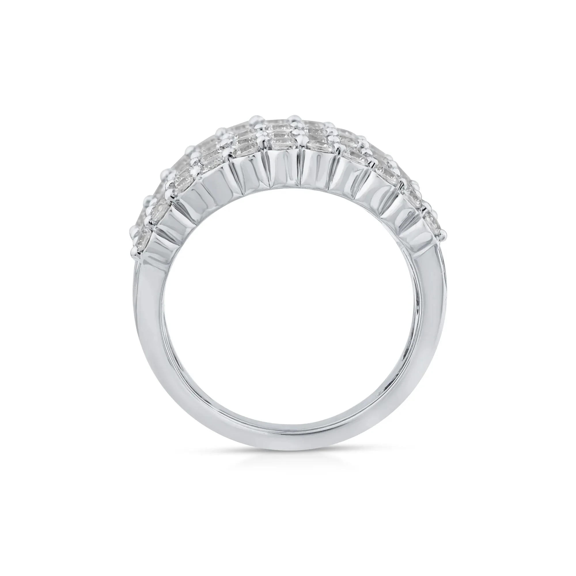 3 CT. Tw. Lab Grown Diamond Multi-Row Anniversary Band Ring 10K White Gold Round Brilliant Cut Size 8 - Image 2