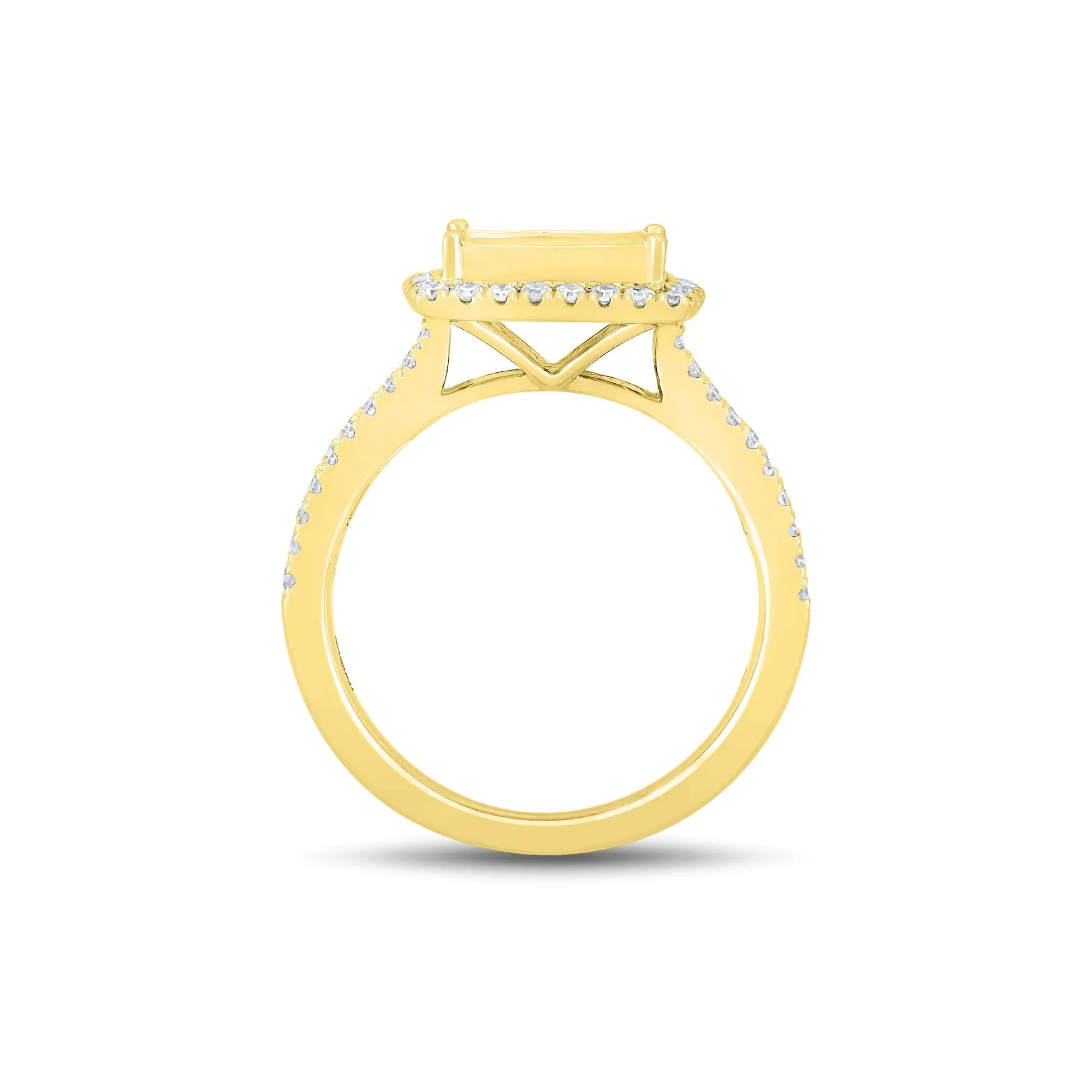 2 CT. Tw. Composite Diamond Engagement Ring 10K Yellow Gold Size 6.5 1mm - Image 2