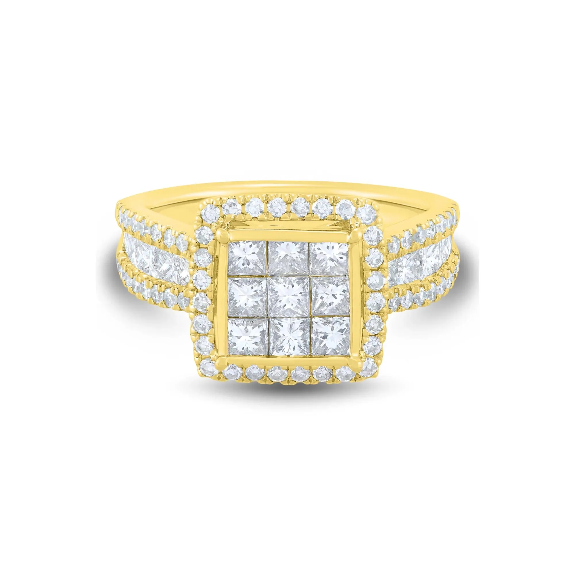 2 CT. Tw. Composite Diamond Engagement Ring 10K Yellow Gold Size 7 1mm