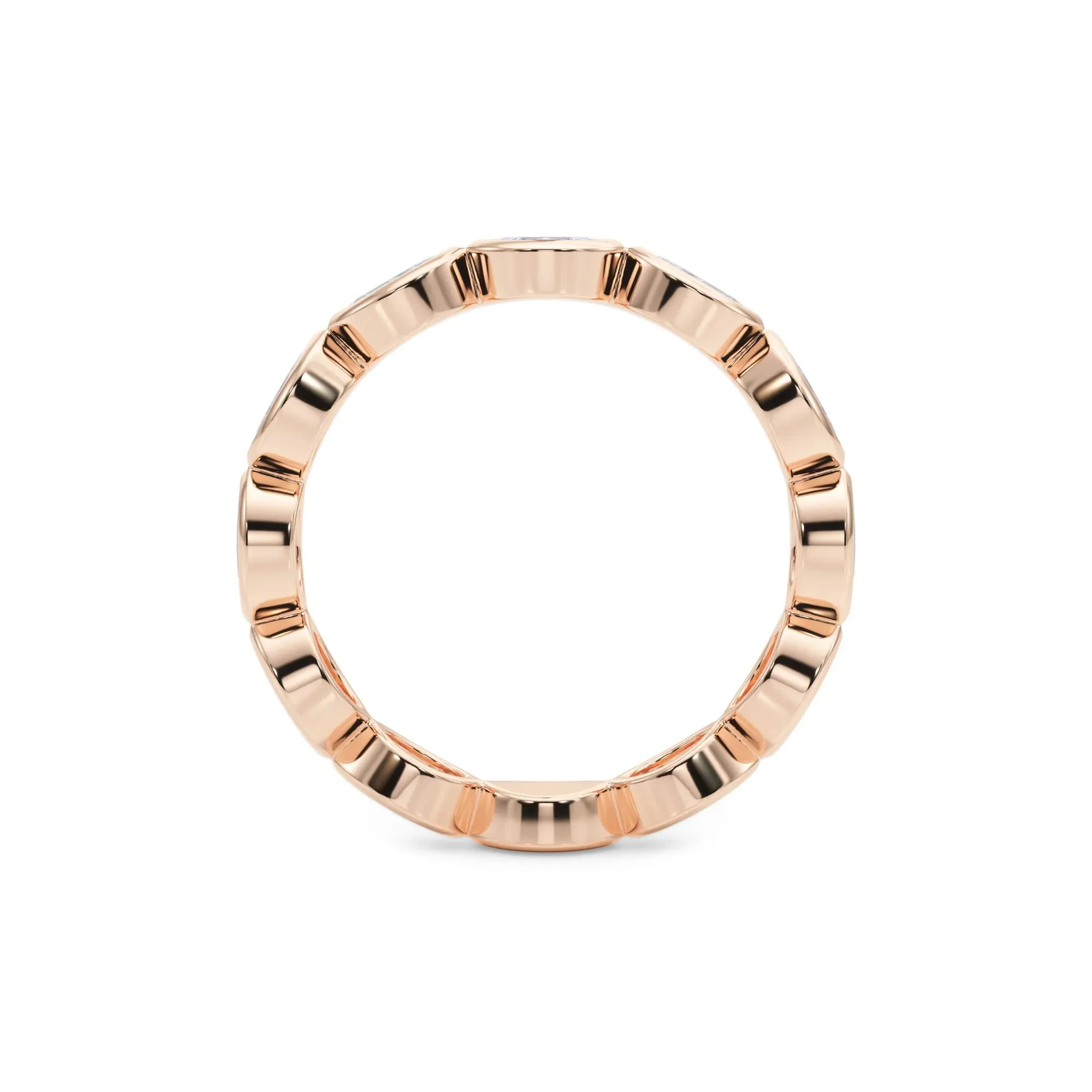 Lab Grown Diamond Bezel-Set Marquise True Eternity Band Ring 14K Rose Gold Size 5.5 3.5mm - Image 2