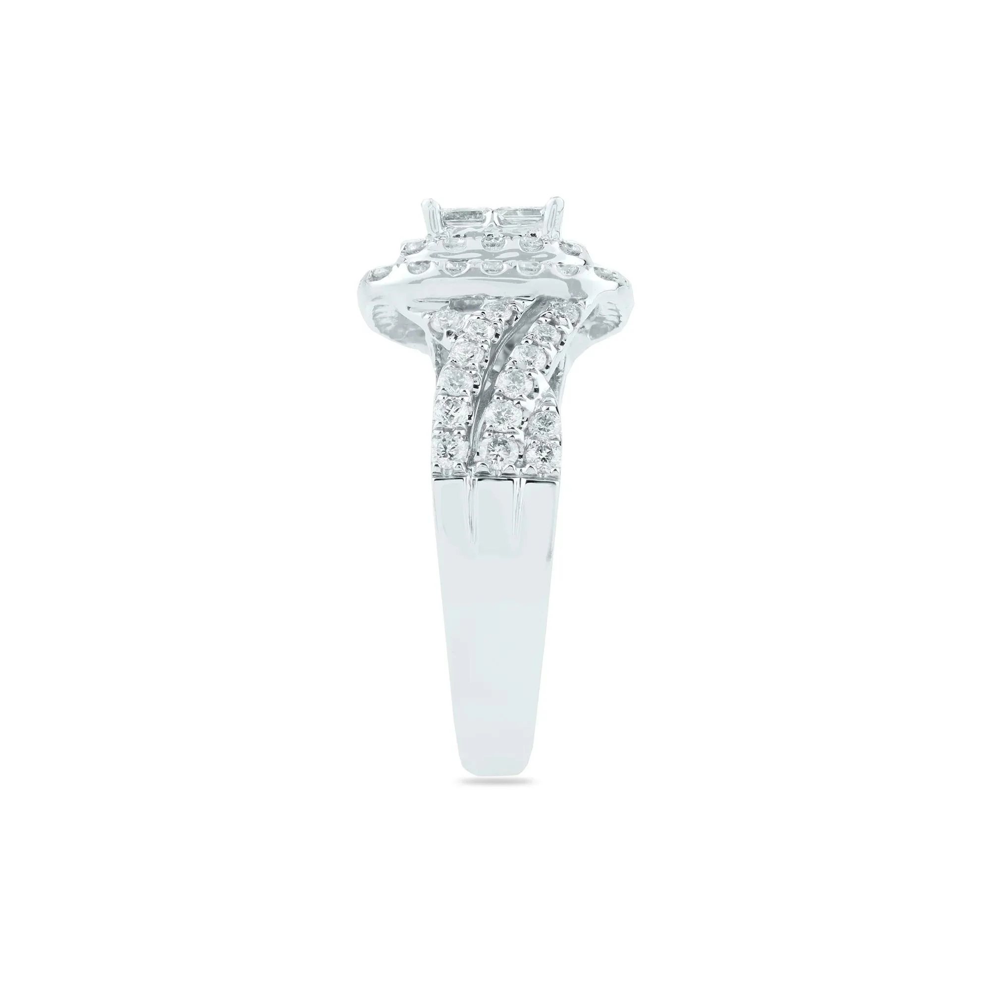 1/2 CT. Tw. Composite Diamond Engagement Ring 14K White Gold Round Brilliant Cut Size 8.5 4mm - Image 3