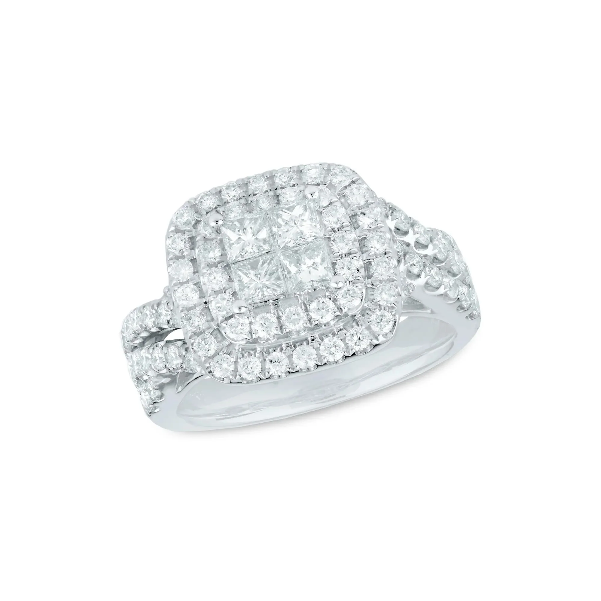 1/2 CT. Tw. Composite Diamond Engagement Ring 14K White Gold Round Brilliant Cut Size 8.5 4mm - Image 4