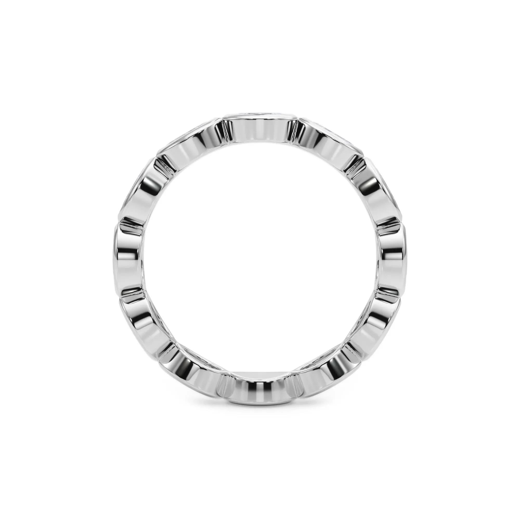 Lab Grown Diamond Bezel-Set Marquise True Eternity Band Ring 14K White Gold Size 8.5 3.5mm - Image 2