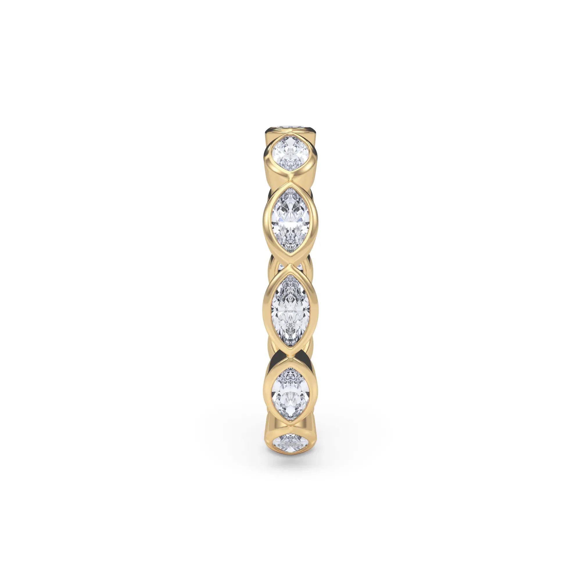 Lab Grown Diamond Bezel-Set Marquise True Eternity Band Ring 14K Yellow Gold Size 4.5 3.5mm - Image 3