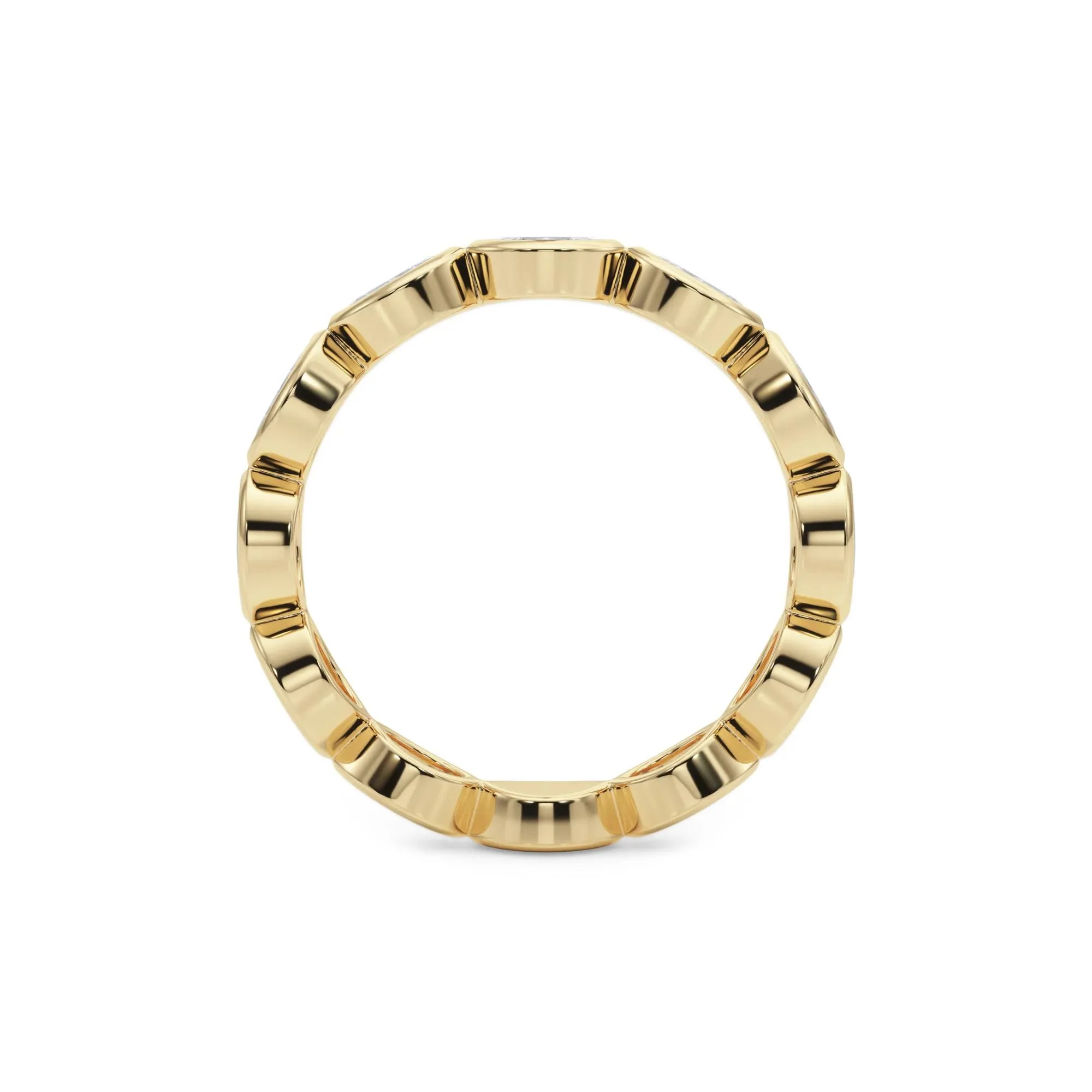 Lab Grown Diamond Bezel-Set Marquise True Eternity Band Ring 14K Yellow Gold Size 7 3.5mm - Image 2