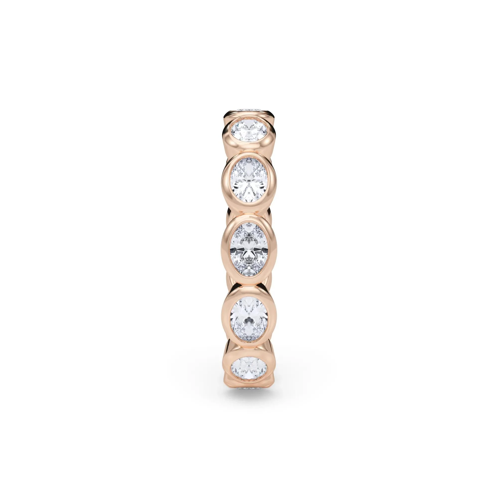 Lab Grown Diamond Oval True Eternity Band Ring 14K Rose Gold Size 5.5 3.5mm - Image 3