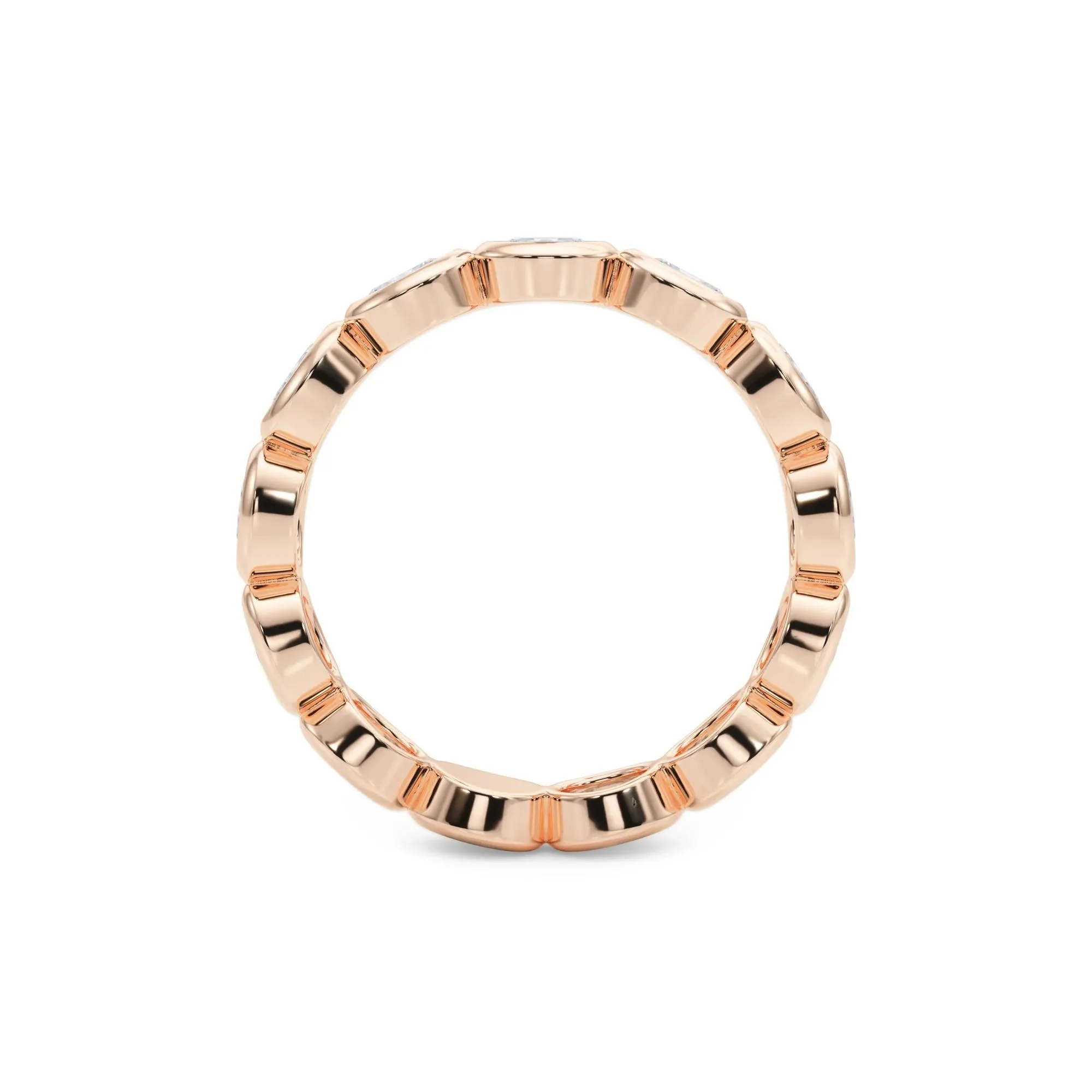 Lab Grown Diamond Oval True Eternity Band Ring 14K Rose Gold Size 6.5 3.5mm - Image 2