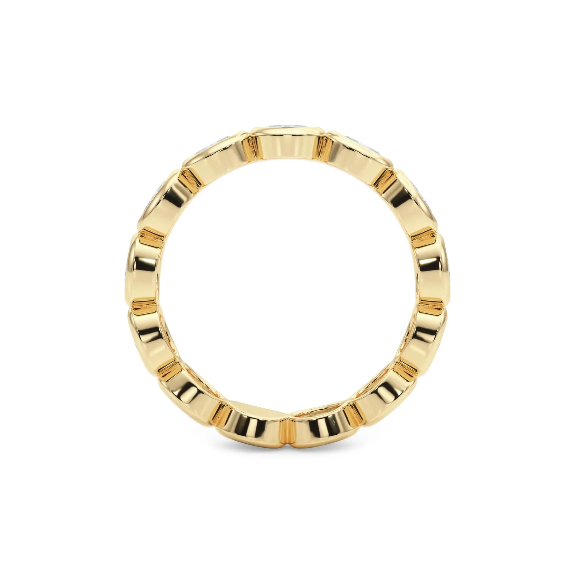 Lab Grown Diamond Bezel-Set Oval True Eternity Band Ring 14K Yellow Gold Size 7.5 3.5mm - Image 2