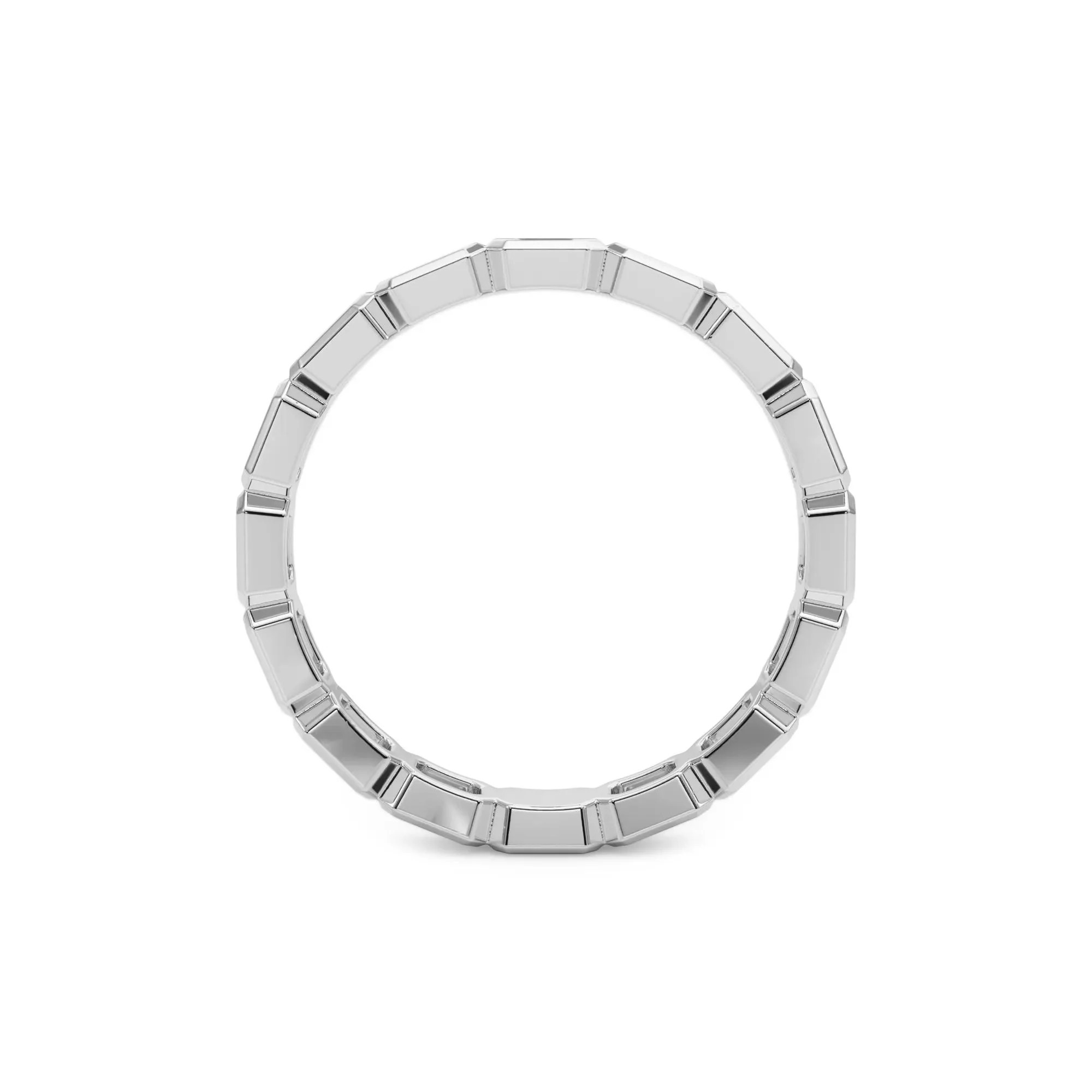 Lab Grown Diamond Bezel-Set Emerald-Cut True Eternity Band Ring 14K White Gold Size 5.5 3mm - Image 2