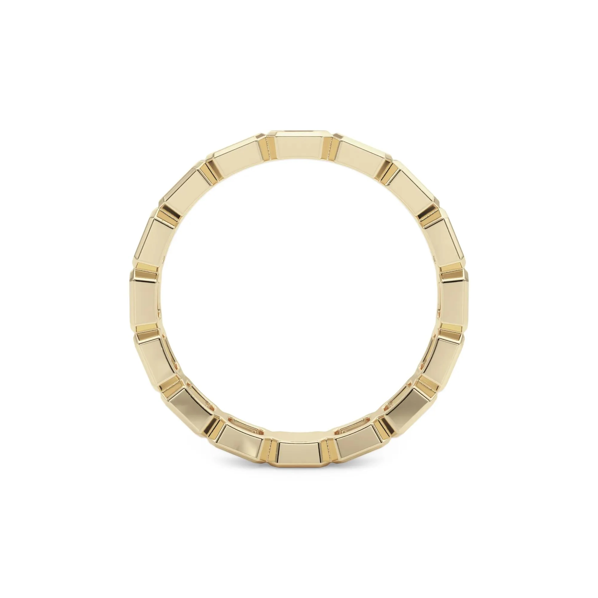 Lab Grown Diamond Bezel-Set Emerald-Cut True Eternity Band Ring 14K Yellow Gold Size 5.5 3mm - Image 2