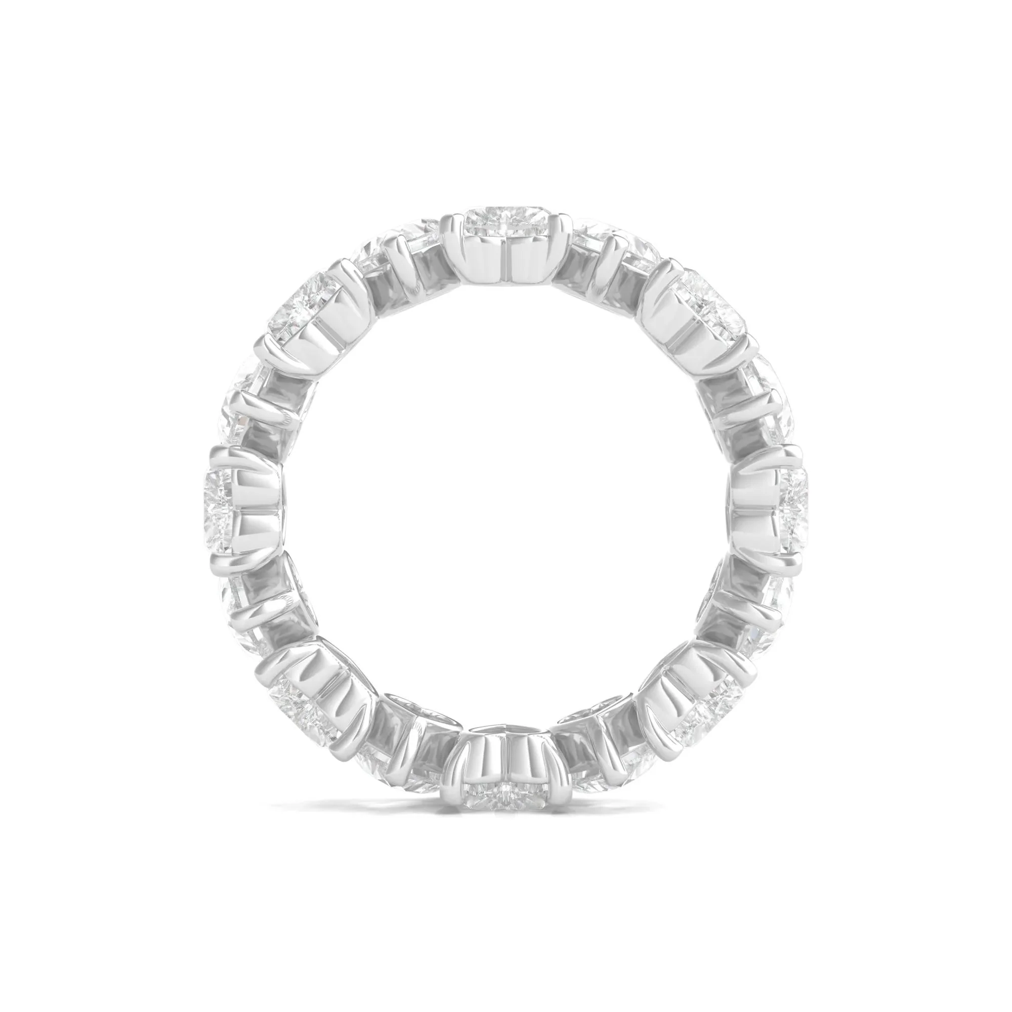 5 CT. Tw. Heart-Shaped Lab Grown Diamond True Eternity Band Ring Platinum White Size 4 6mm - Image 2
