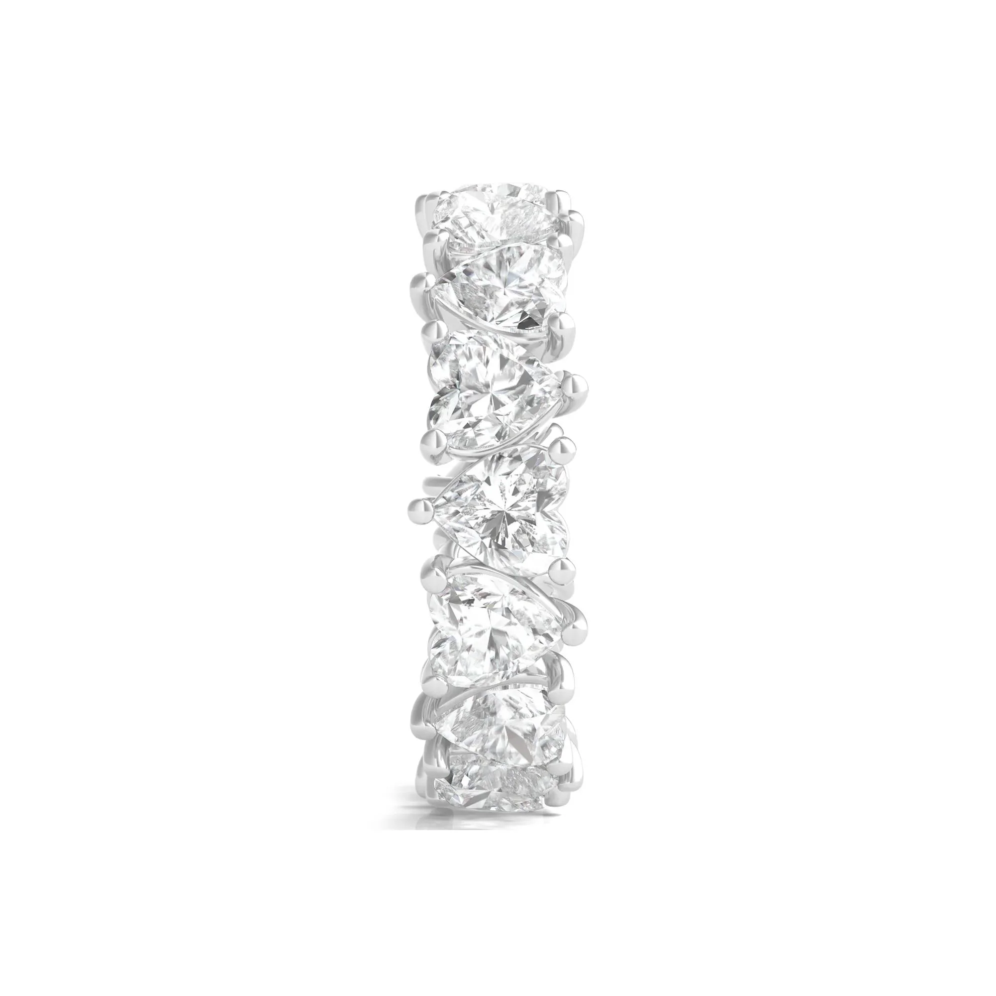 5 CT. Tw. Heart-Shaped Lab Grown Diamond True Eternity Band Ring Platinum White Size 4 6mm - Image 3
