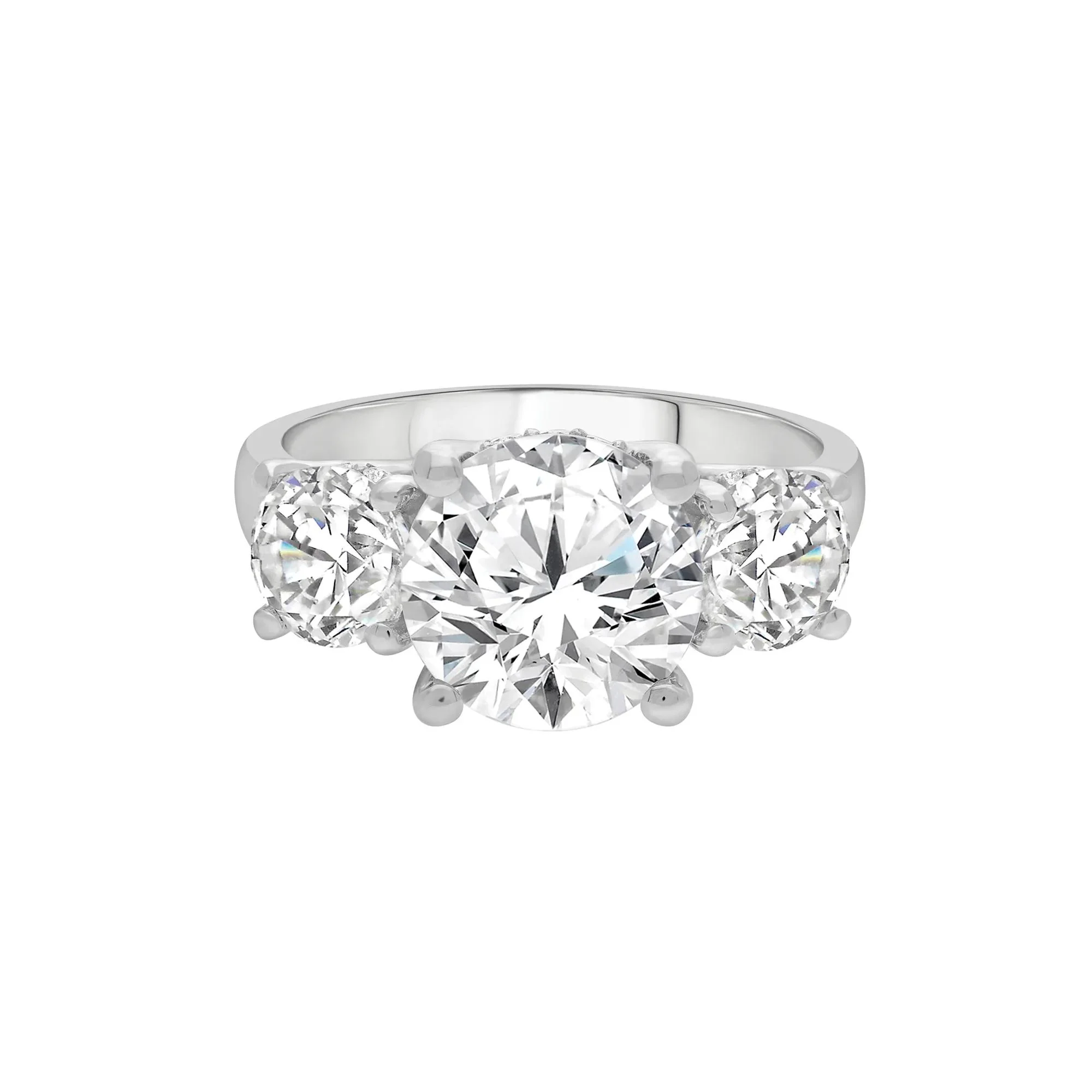 4 5/8 CT. Tw. Lab Grown Diamond Engagement Ring 14K White Gold Round Brilliant Cut Size 7.5