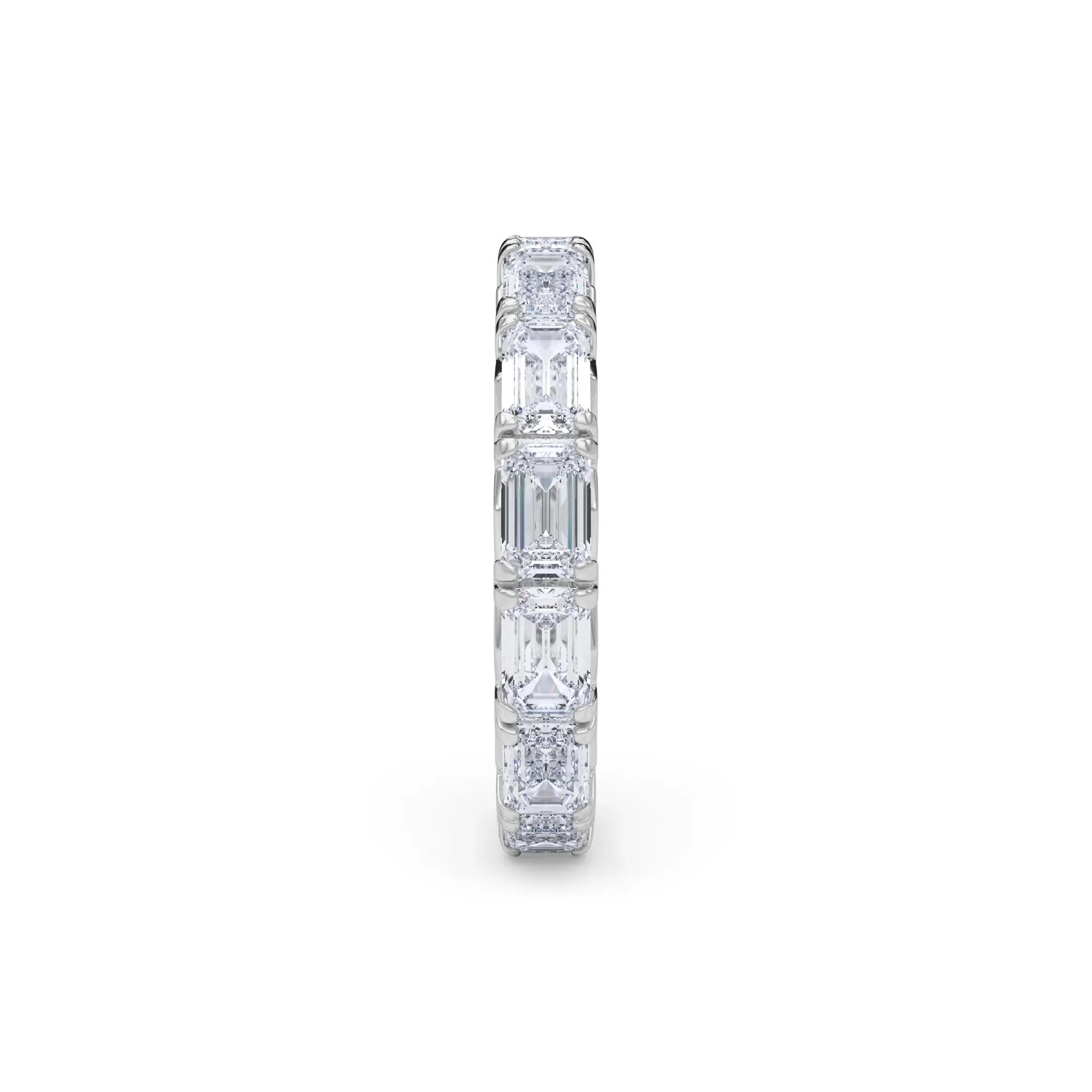 3 7/8 CT. Tw. Emerald-Cut Lab Grown Diamond Eternity Band Ring 14K White Gold Size 4.5 4mm - Image 3