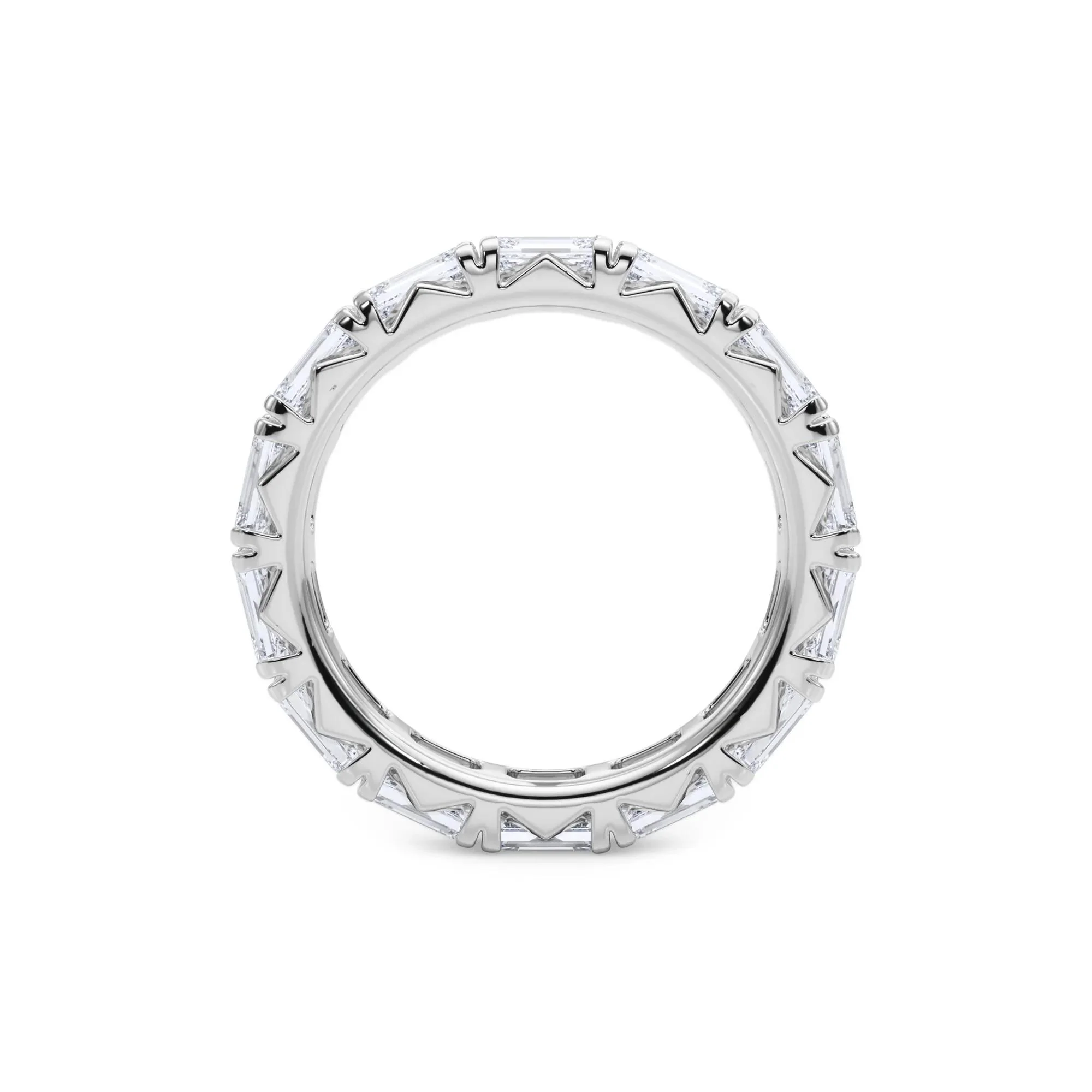 3 7/8 CT. Tw. Emerald-Cut Lab Grown Diamond Eternity Band Ring 14K White Gold Size 7.5 4mm - Image 2