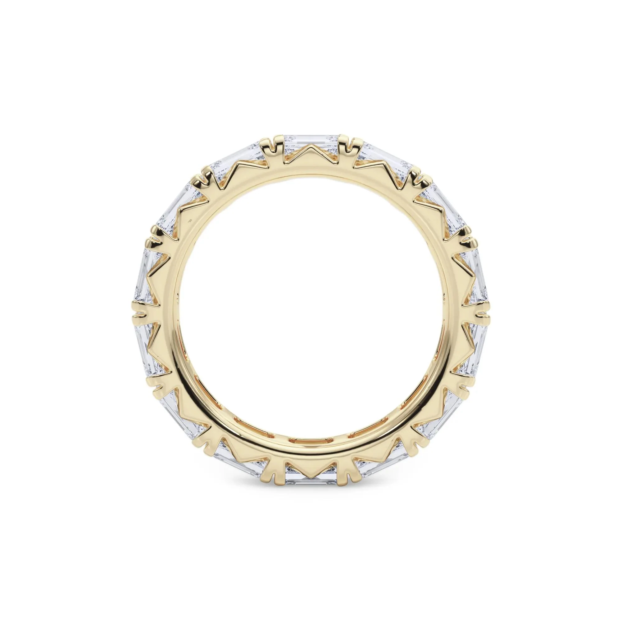 3 7/8 CT. Tw. Emerald-Cut Lab Grown Diamond Eternity Band Ring 14K Yellow Gold Size 4 4mm - Image 2