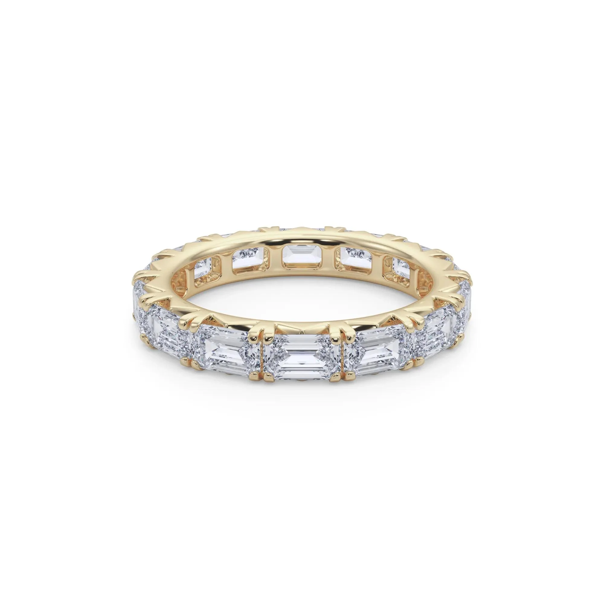 3 7/8 CT. Tw. Emerald-Cut Lab Grown Diamond Eternity Band Ring 14K Yellow Gold Size 5.5 4mm - Image 4
