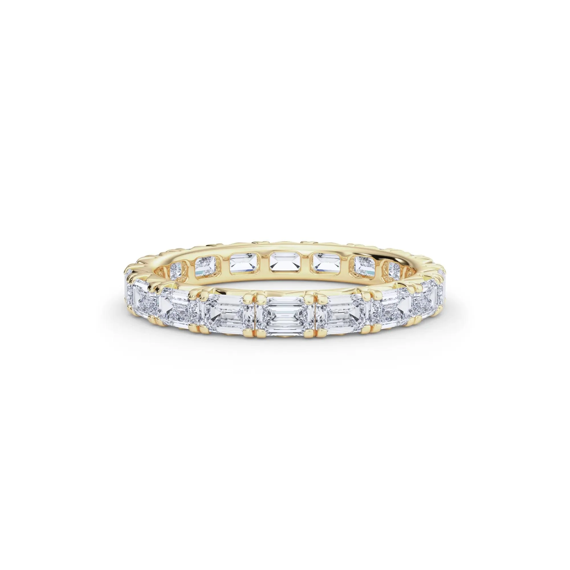 2 1/7 CT. Tw. Lab Grown Emerald-Cut Diamond Eternity Band Ring 14K Yellow Gold Size 7 3mm