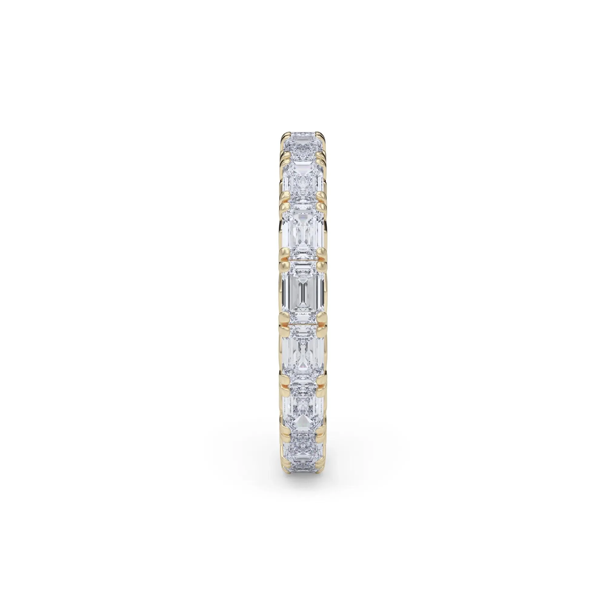 2 1/7 CT. Tw. Lab Grown Emerald-Cut Diamond Eternity Band Ring 14K Yellow Gold Size 9 3mm - Image 3