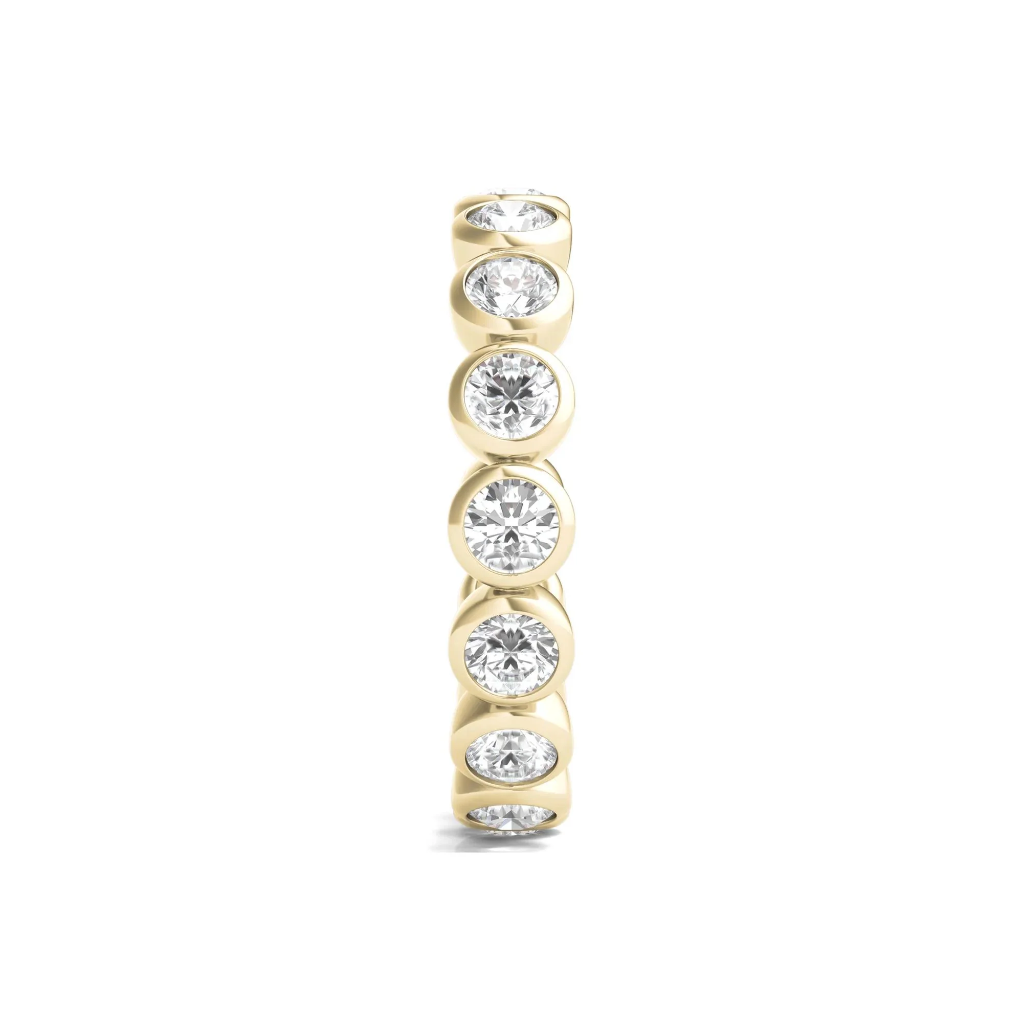 2 CT. Tw. Round Lab Grown Diamond Bezel-Set Eternity Band Ring 14K Yellow Gold Size 7 - Image 3