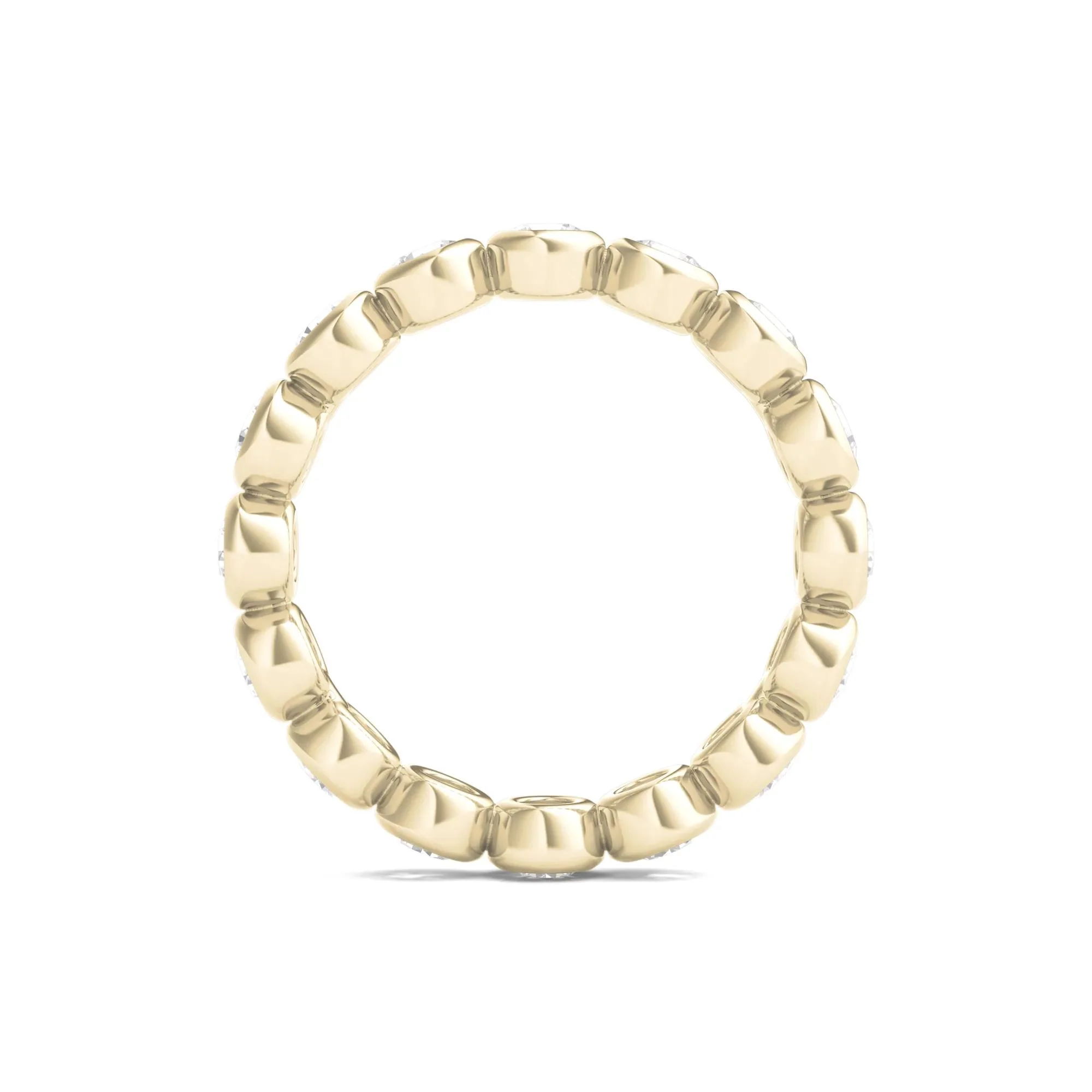 2 CT. Tw. Round Lab Grown Diamond Bezel-Set Eternity Band Ring 14K Yellow Gold Size 7.5 - Image 2