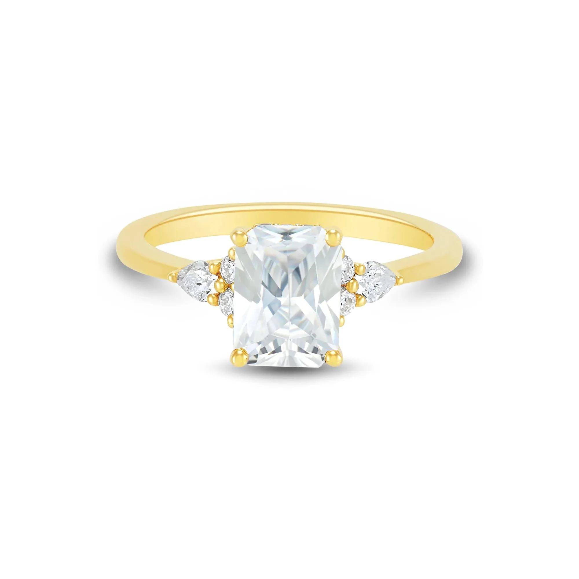 2 1/4 CT. Tw. Lab Grown Diamond Engagement Ring 14K Yellow Gold Size 7 2mm