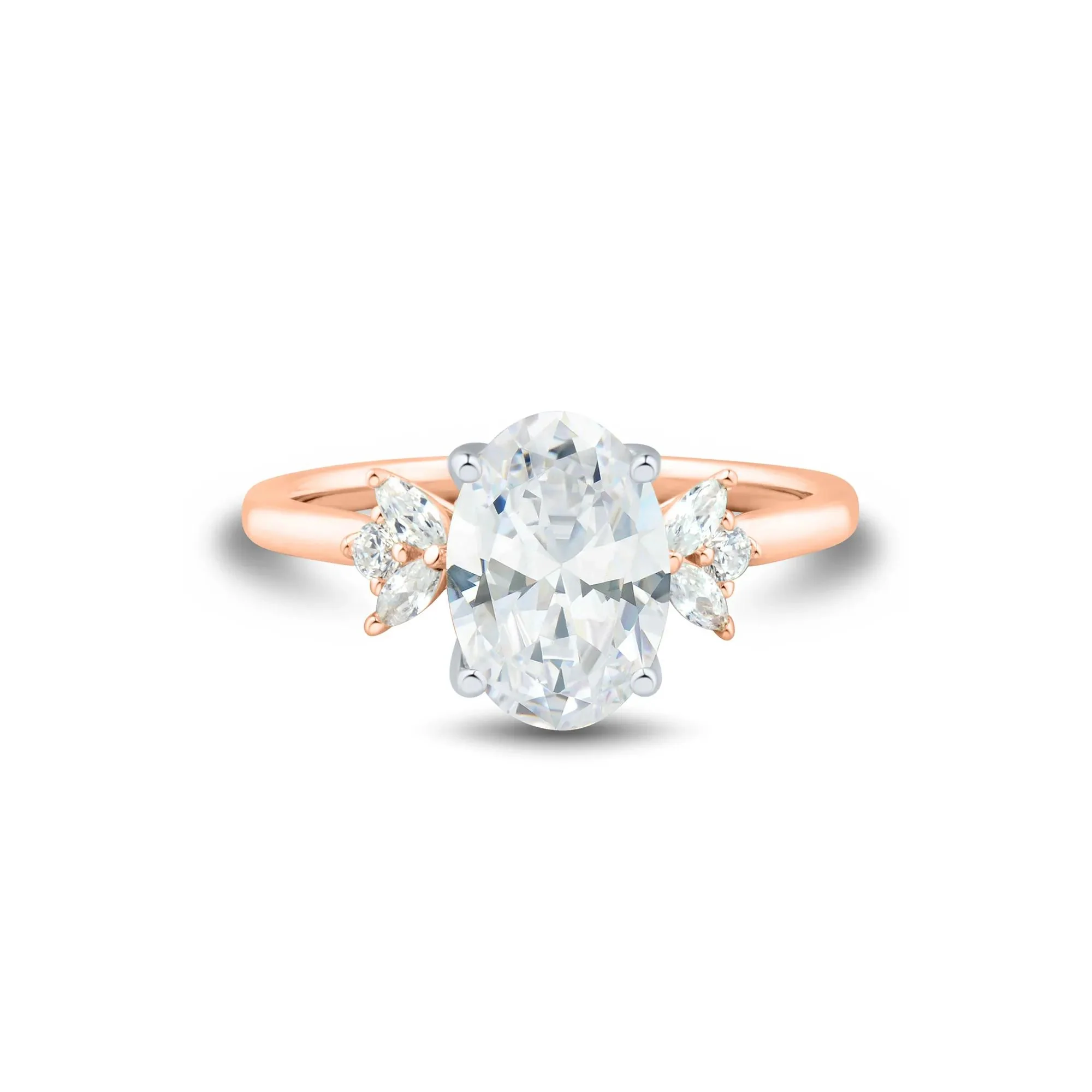 2 1/3 CT. Tw. Lab Grown Diamond Engagement Ring 14K Rose Gold & 14K White Gold Round Brilliant Cut Size 7 1mm