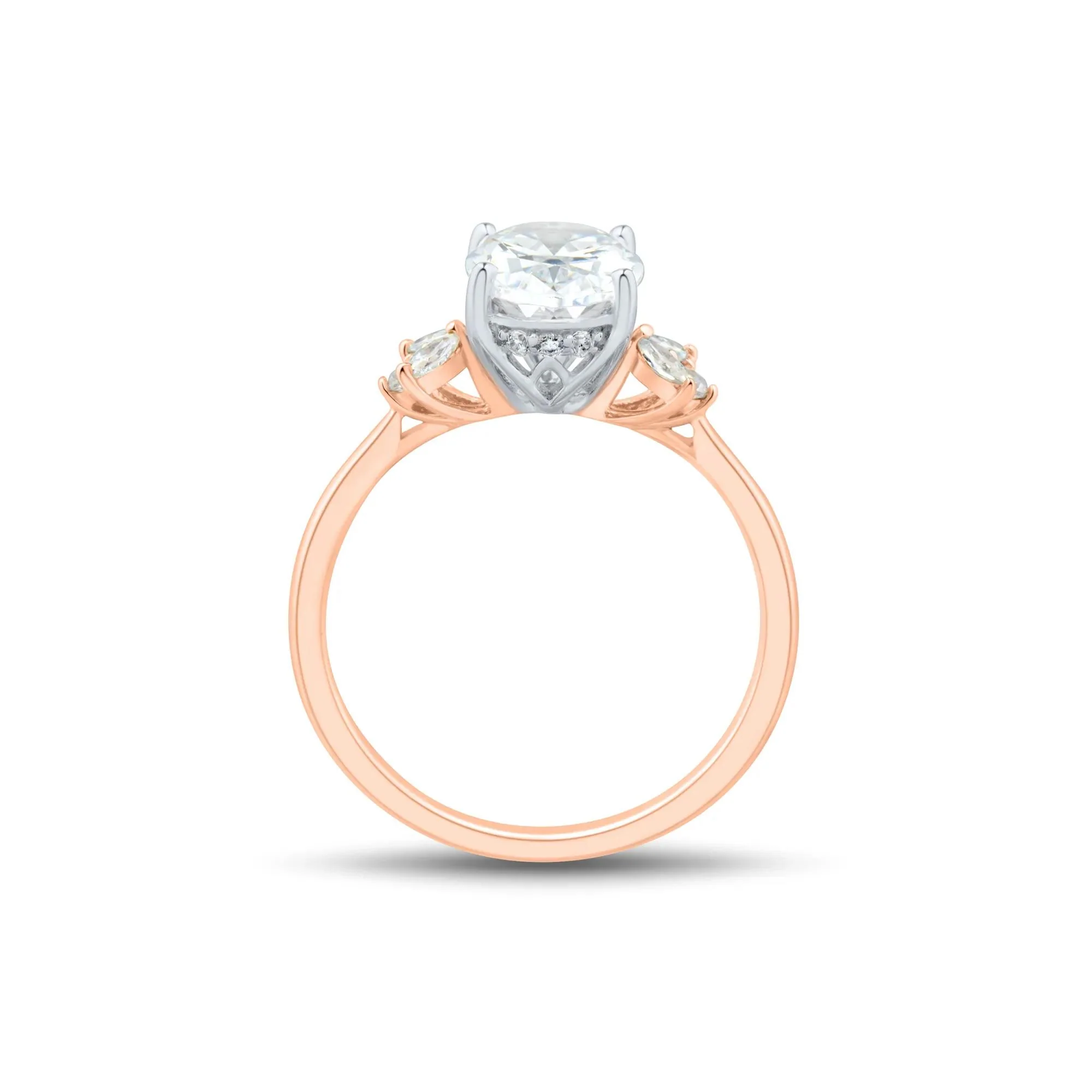 2 1/3 CT. Tw. Lab Grown Diamond Engagement Ring 14K Rose Gold & 14K White Gold Round Brilliant Cut Size 8 1mm - Image 2