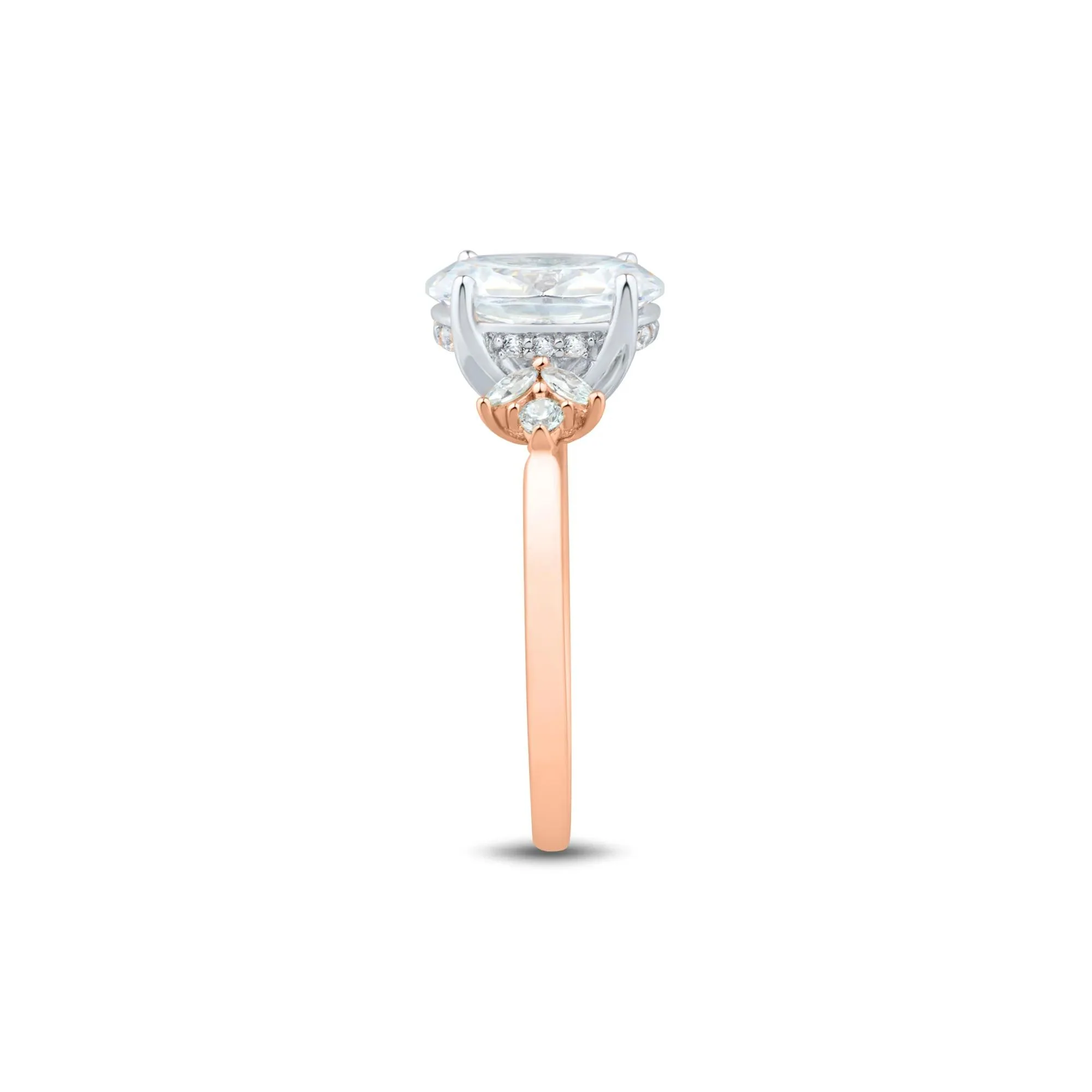 2 1/3 CT. Tw. Lab Grown Diamond Engagement Ring 14K Rose Gold & 14K White Gold Round Brilliant Cut Size 8 1mm - Image 3