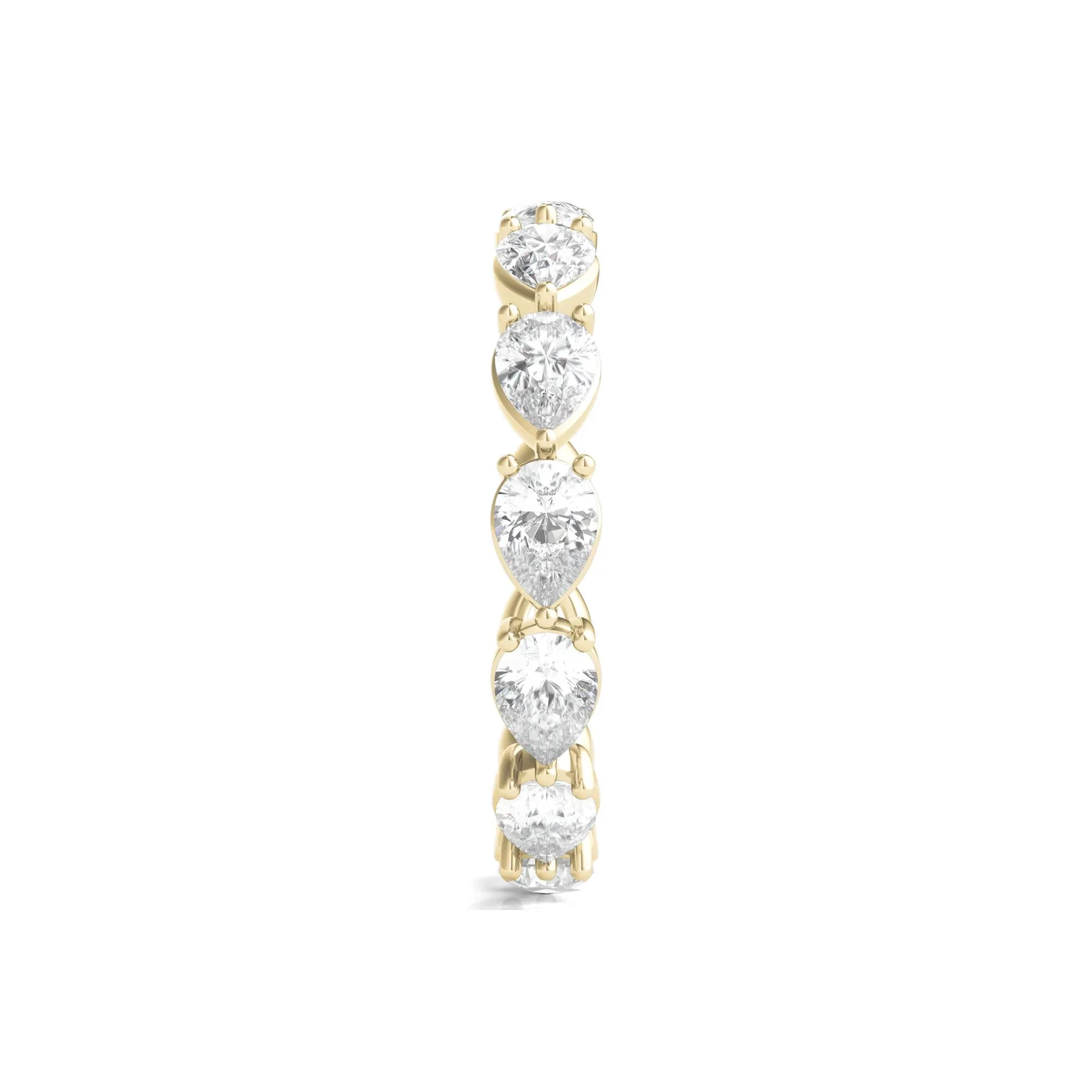 2 CT. Tw. Pear-Cut Lab Grown Diamond Eternity Band Ring 14K Yellow Gold Size 5.5 - Image 3