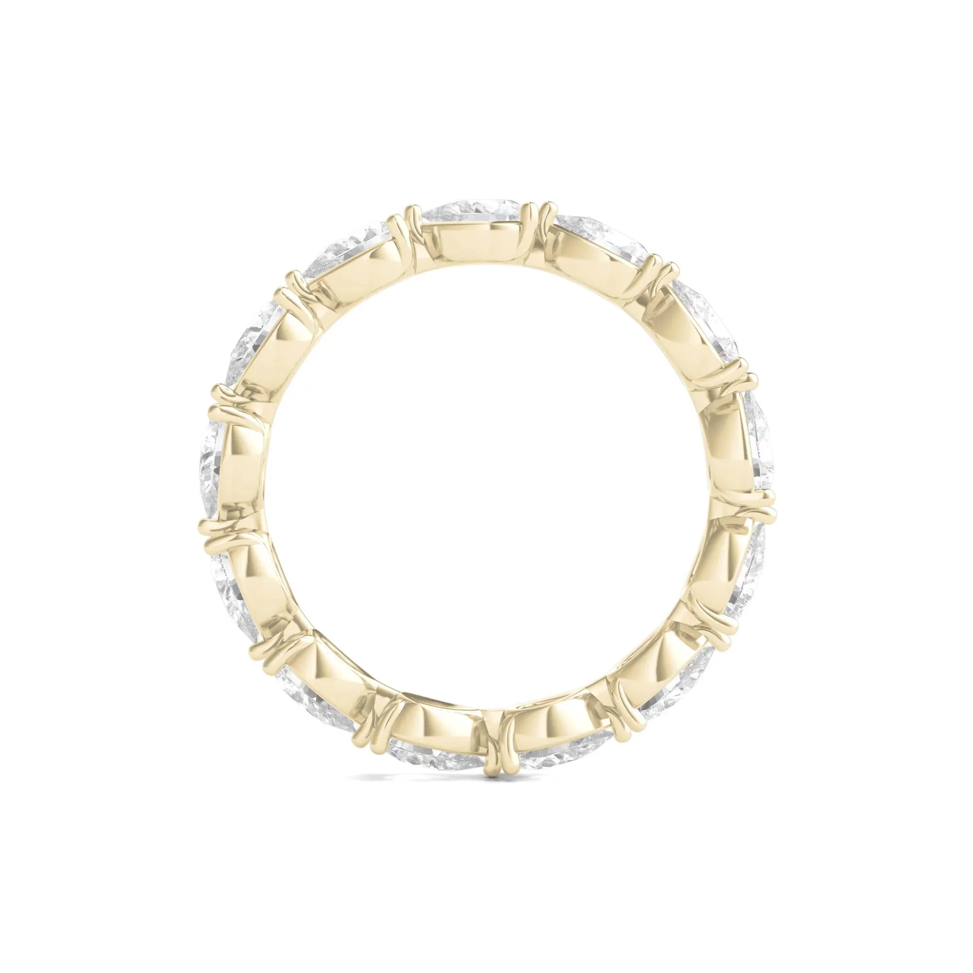 2 CT. Tw. Pear-Cut Lab Grown Diamond Eternity Band Ring 14K Yellow Gold Size 6.5 - Image 2