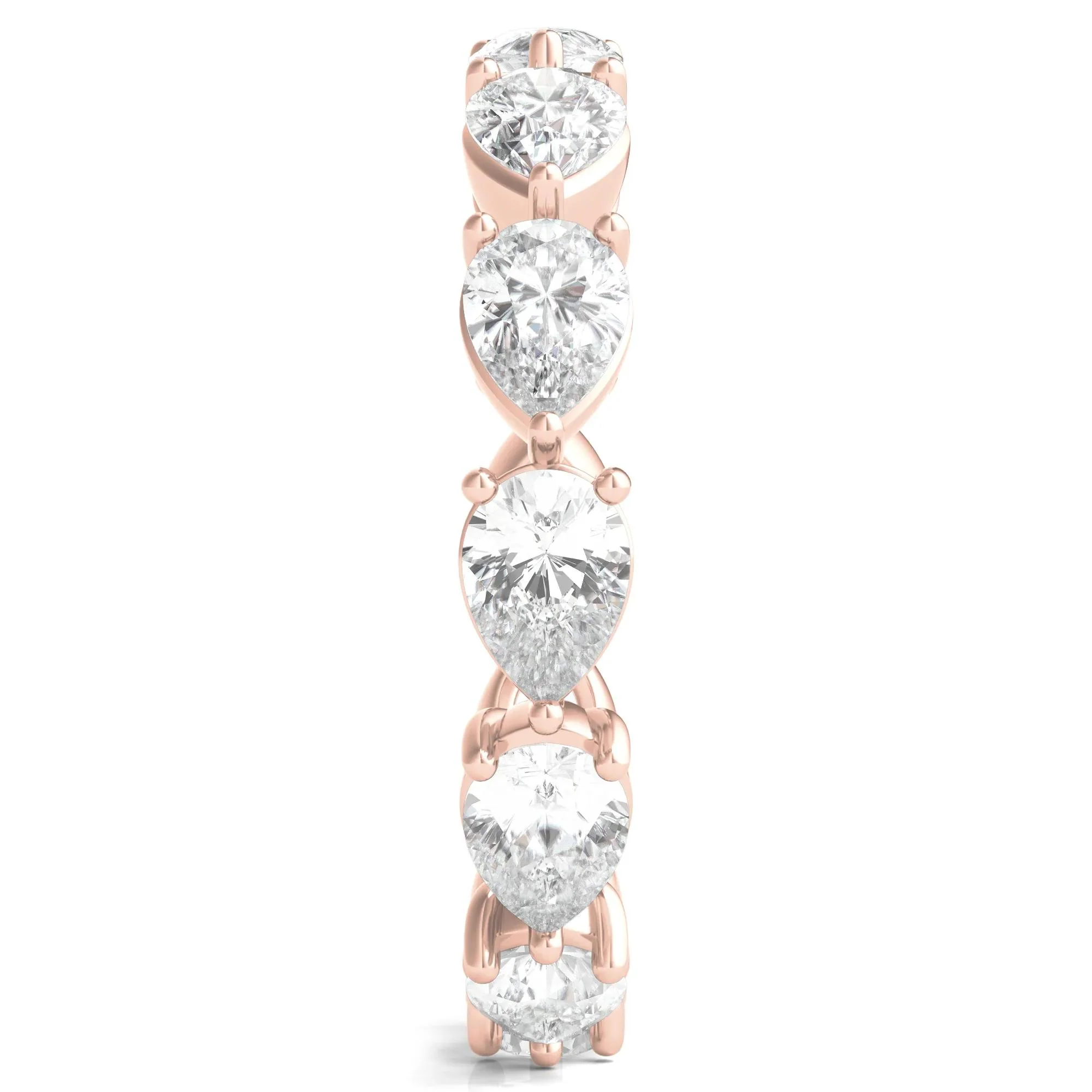 3 CT. Tw. Pear-Cut Lab Grown Diamond Eternity Band Ring 14K Rose Gold Size 5.5 - Image 3