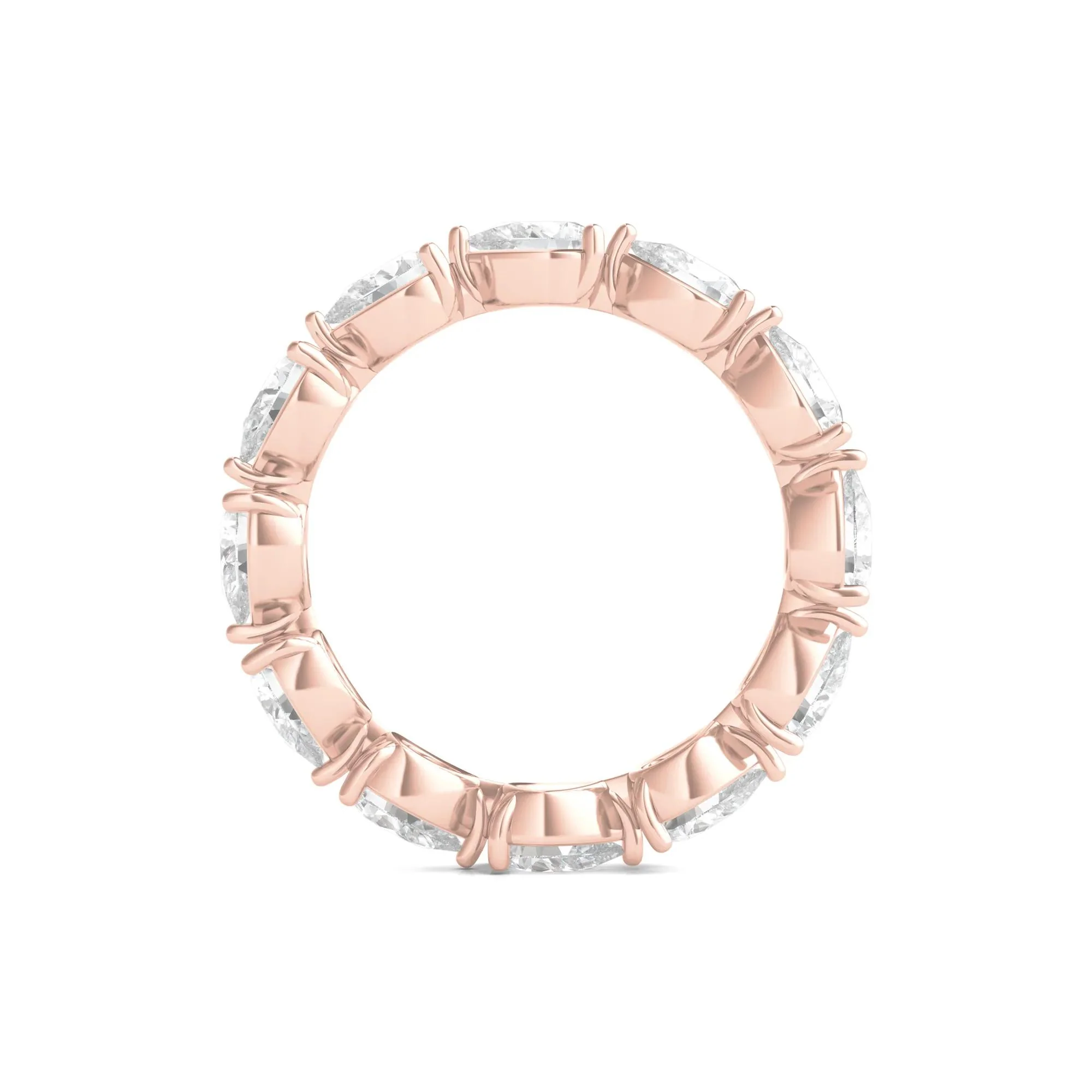 3 CT. Tw. Pear-Cut Lab Grown Diamond Eternity Band Ring 14K Rose Gold Size 8 - Image 2