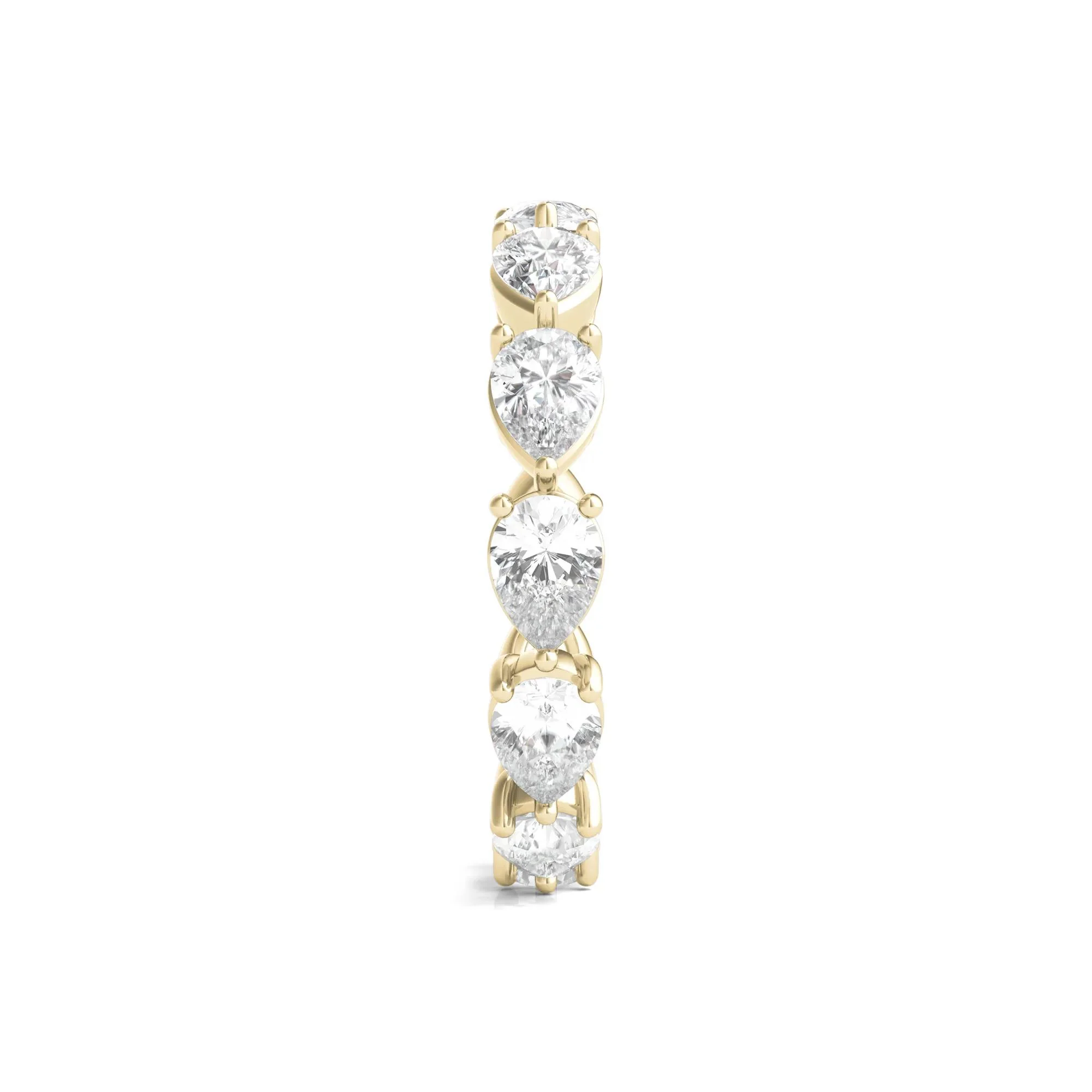 3 CT. Tw. Pear-Cut Lab Grown Diamond Eternity Band Ring 14K Yellow Gold Size 4.5 - Image 3