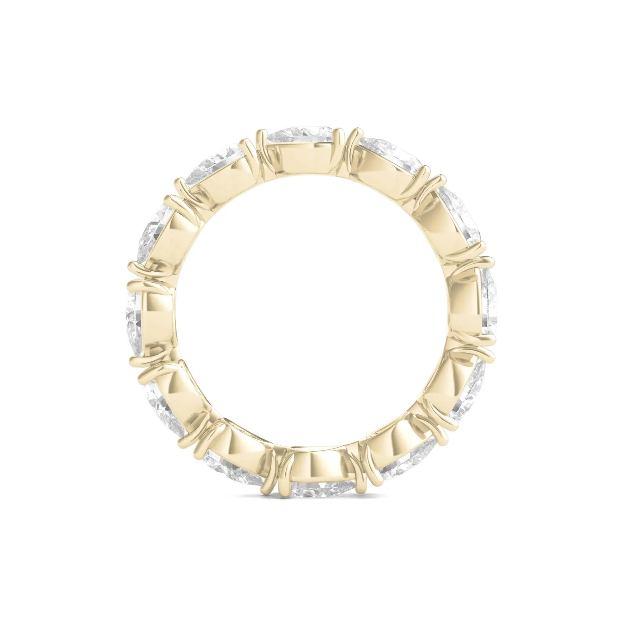 3 CT. Tw. Pear-Cut Lab Grown Diamond Eternity Band Ring 14K Yellow Gold Size 7 - Image 2