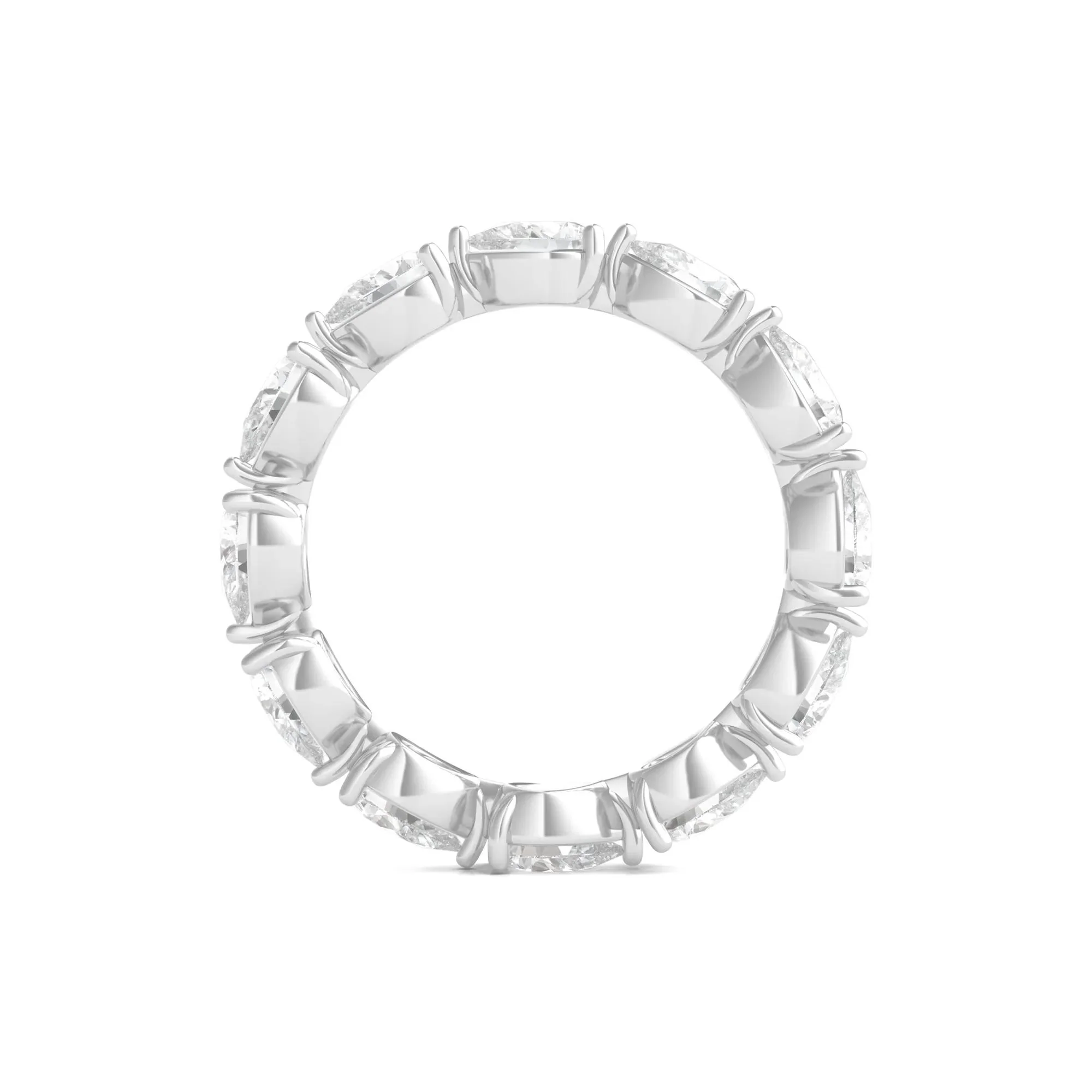 3 CT. Tw. Pear-Cut Lab Grown Diamond Eternity Band Ring Platinum White Size 6.5 - Image 2