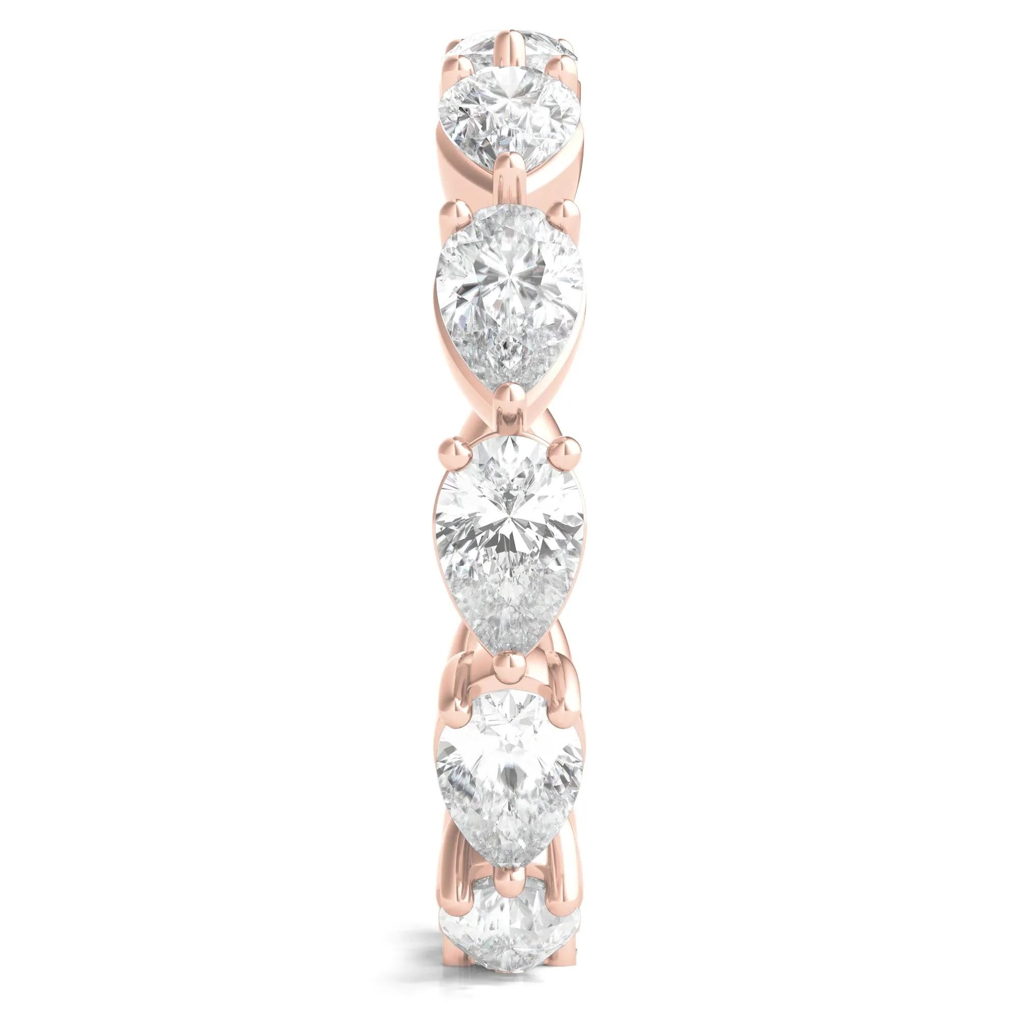 4 CT. Tw. Pear-Cut Lab Grown Diamond Eternity Band Ring 14K Rose Gold Size 8 - Image 3