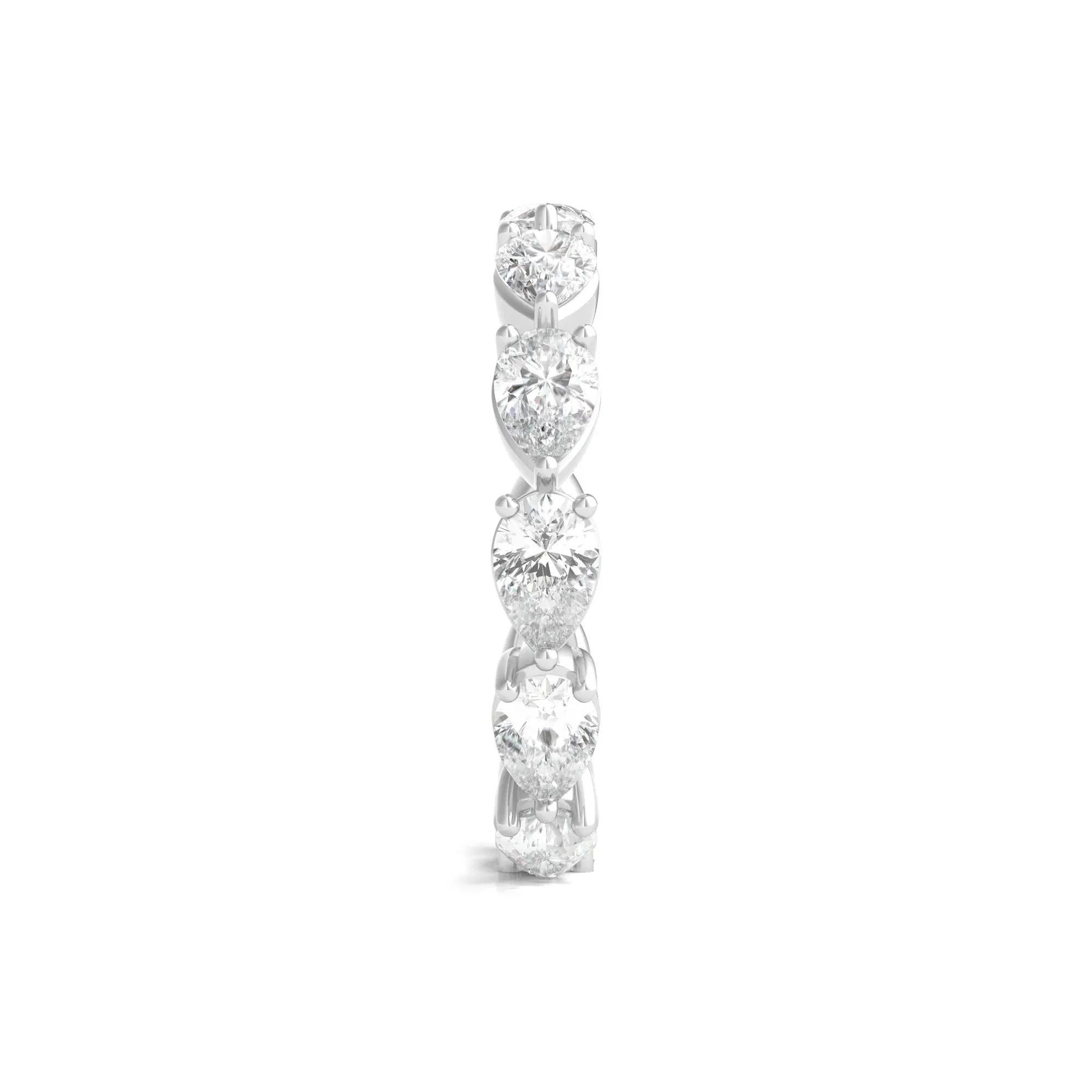 4 CT. Tw. Pear-Cut Lab Grown Diamond Eternity Band Ring 14K White Gold Size 5.5 - Image 3