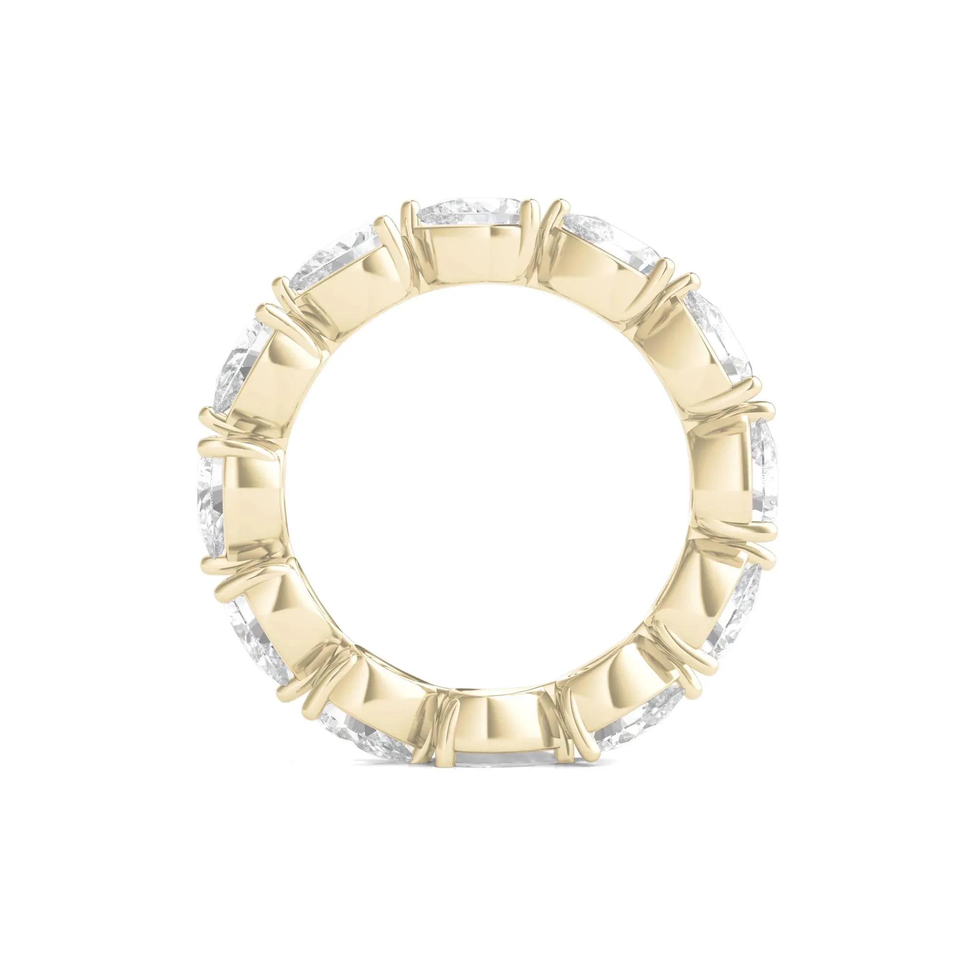 4 CT. Tw. Pear-Cut Lab Grown Diamond Eternity Band Ring 14K Yellow Gold Size 7 - Image 2