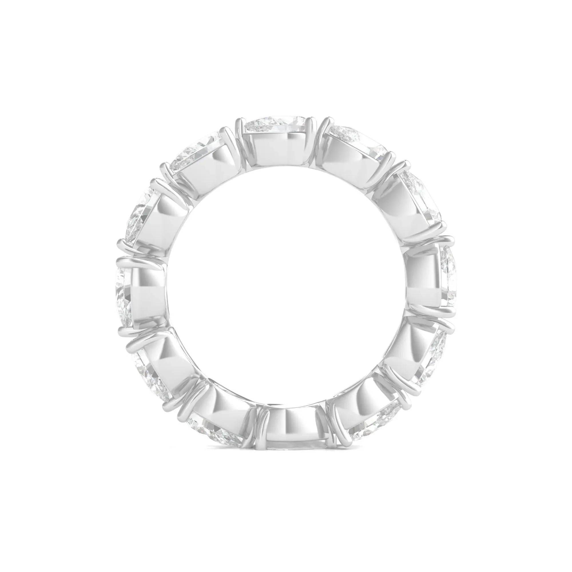 4 CT. Tw. Pear-Cut Lab Grown Diamond Eternity Band Ring Platinum White Size 7.5 - Image 2