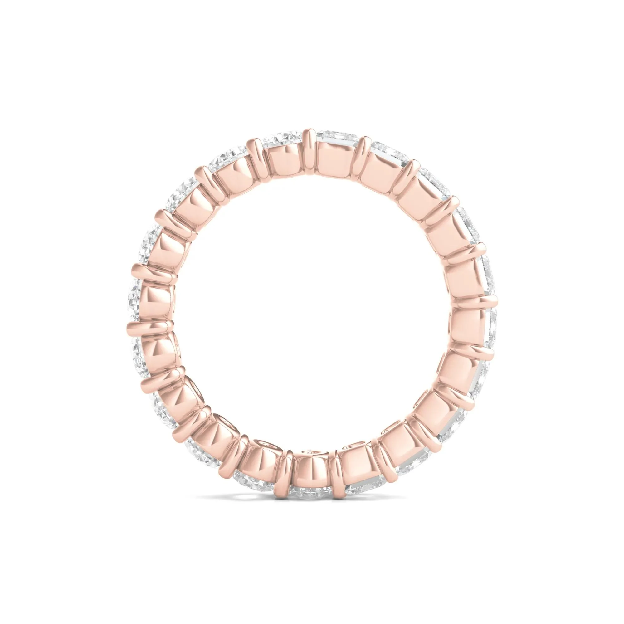 4 CT. Tw. Oval and Emerald-Cut Lab Grown Diamond Eternity Band Ring 14K Rose Gold Size 9 - Image 2