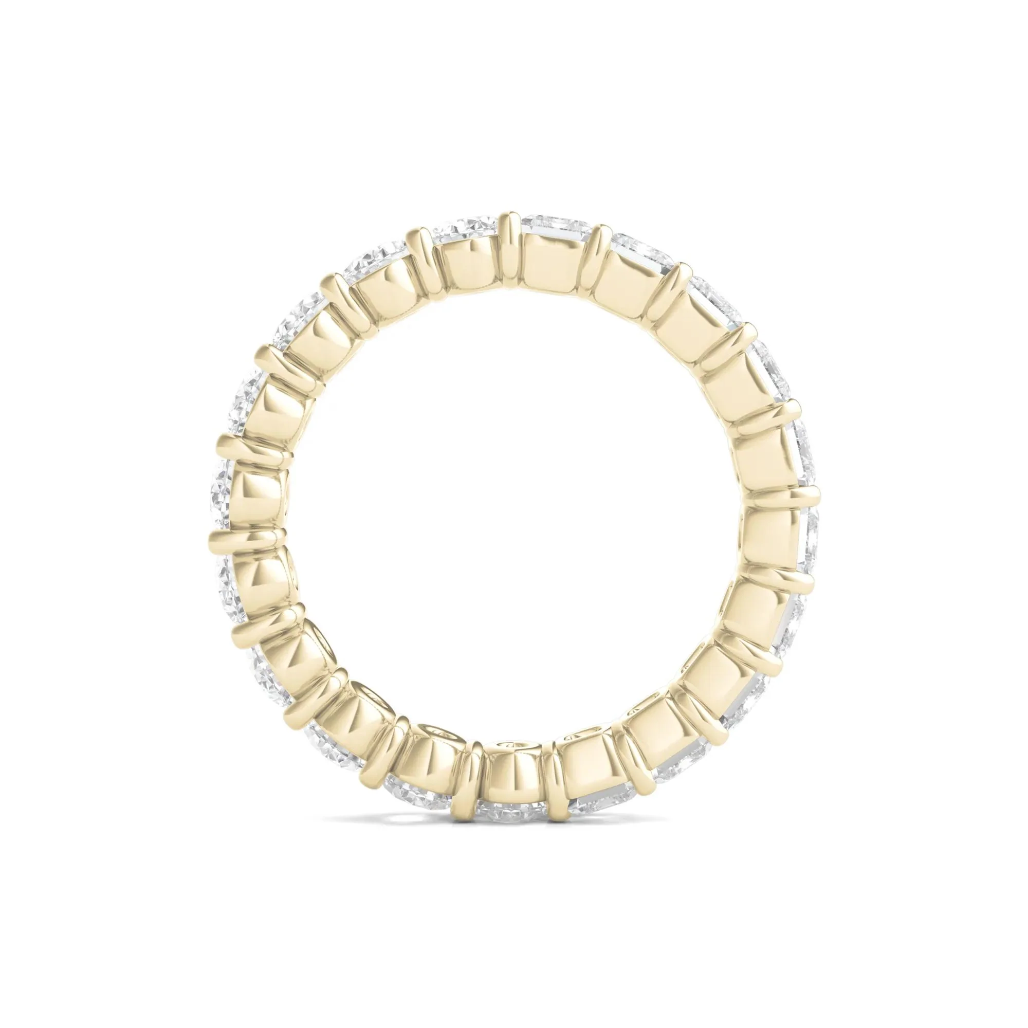 4 CT. Tw. Oval and Emerald-Cut Lab Grown Diamond Eternity Band Ring 14K Yellow Gold Size 7 - Image 2