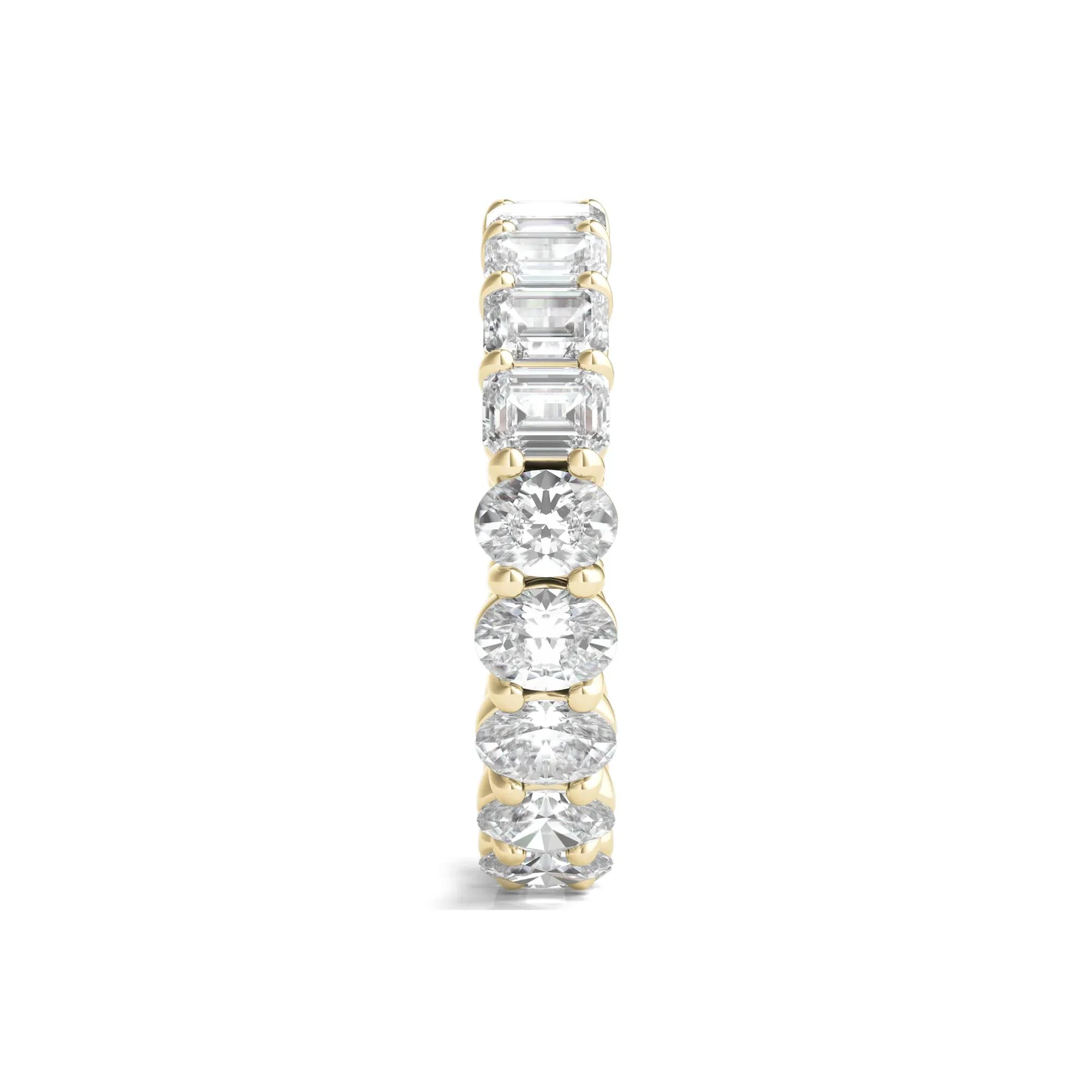4 CT. Tw. Oval and Emerald-Cut Lab Grown Diamond Eternity Band Ring 14K Yellow Gold Size 9 - Image 3